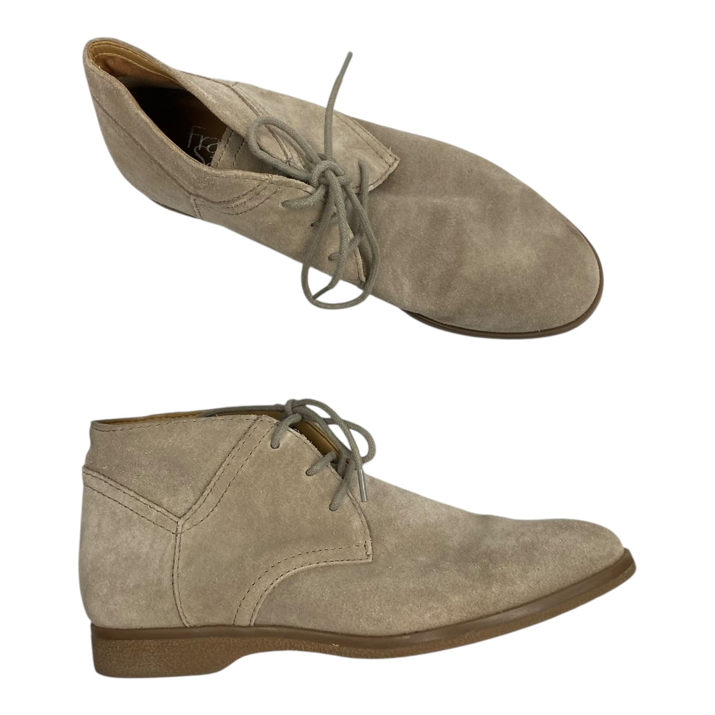 Boots Ankle Flats By Franco Sarto In Tan, Size:7.5