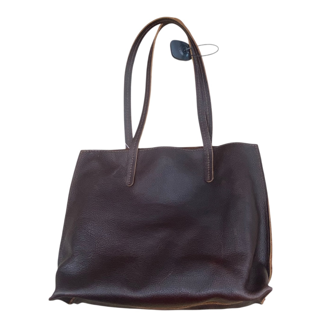 Handbag Leather By Portland Leather In Brown, Size:Medium