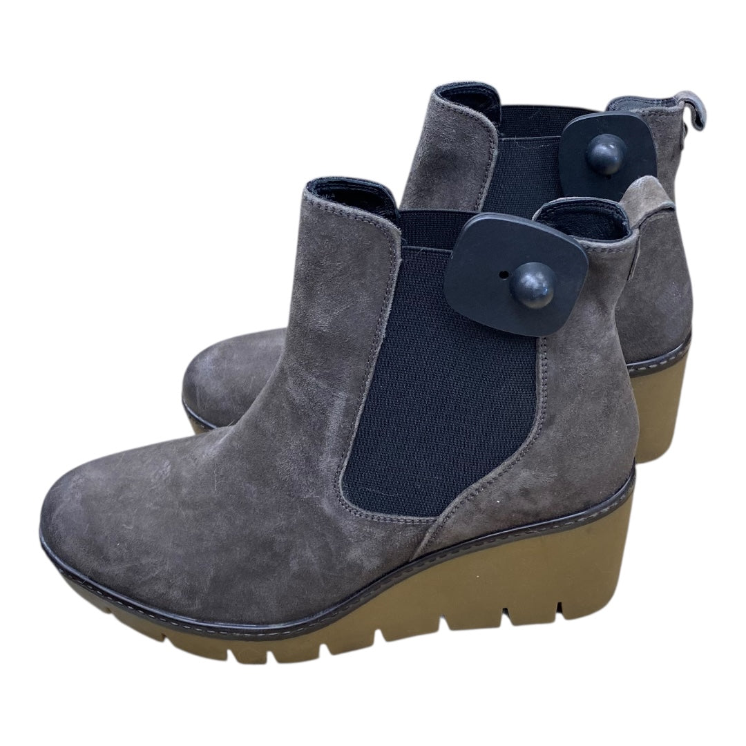 Boots Ankle Heels By Diba In Grey, Size:10