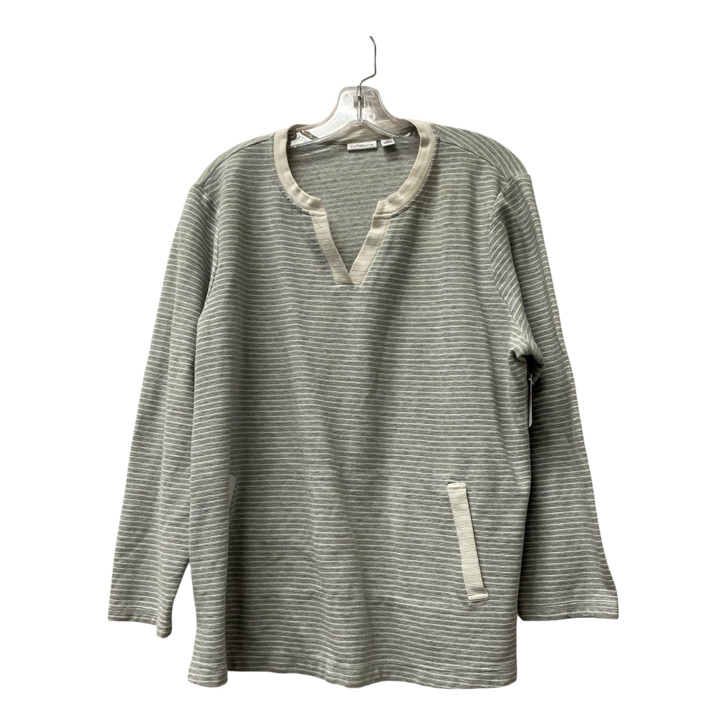 Top Ls By Croft And Barrow In Grey & White, Size:2X