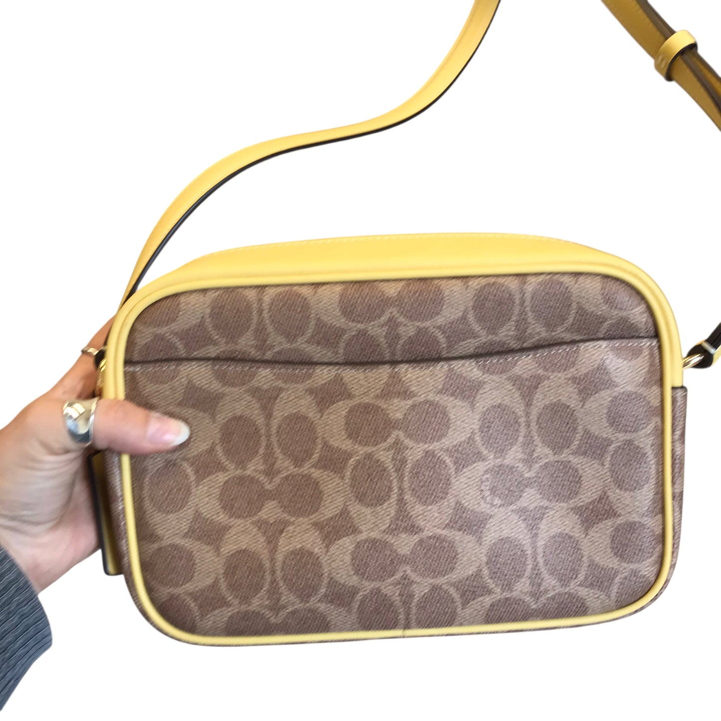 Crossbody Designer By Coach In Tan, Size:Medium