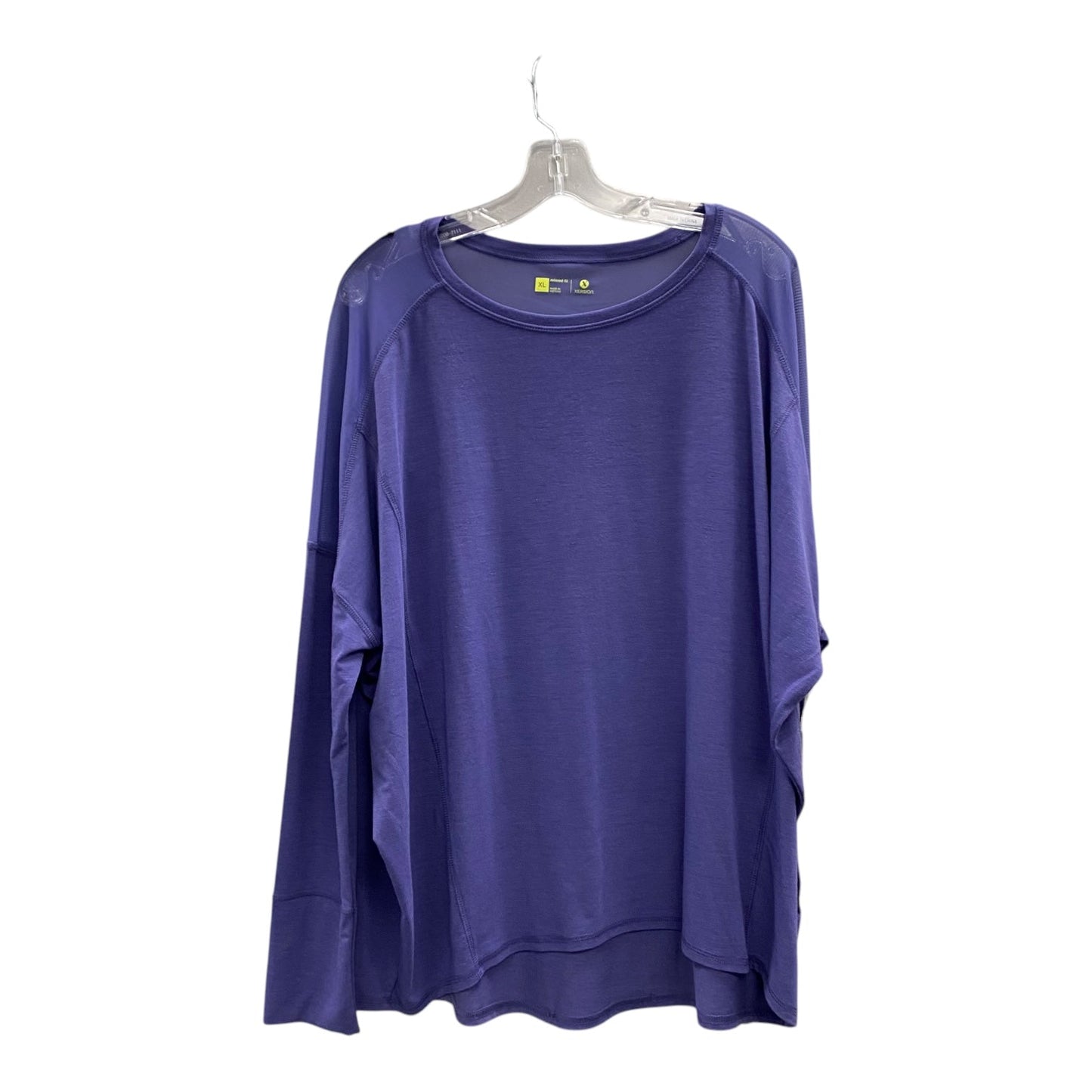 Athletic Top Ls Crewneck By Xersion In Purple, Size:Xl