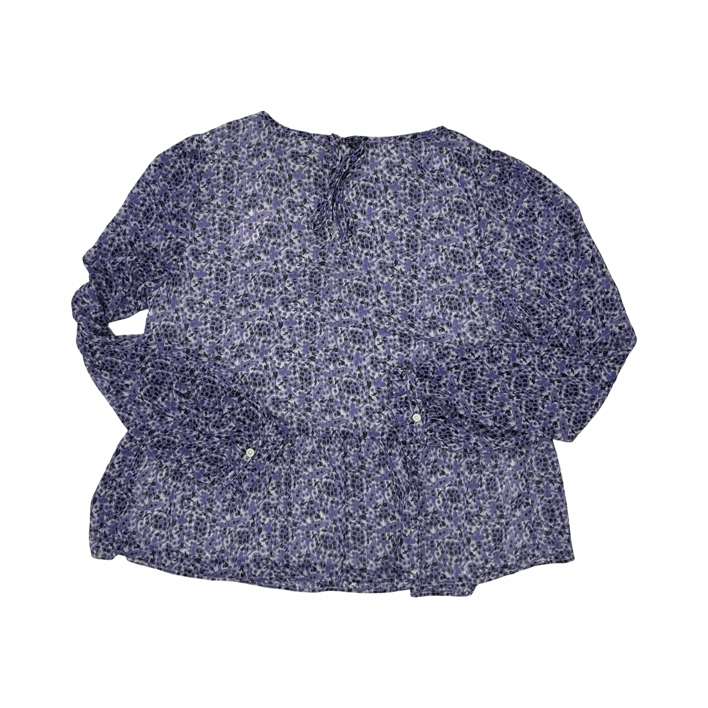 Blouse Ls By Loft In Purple, Size:M