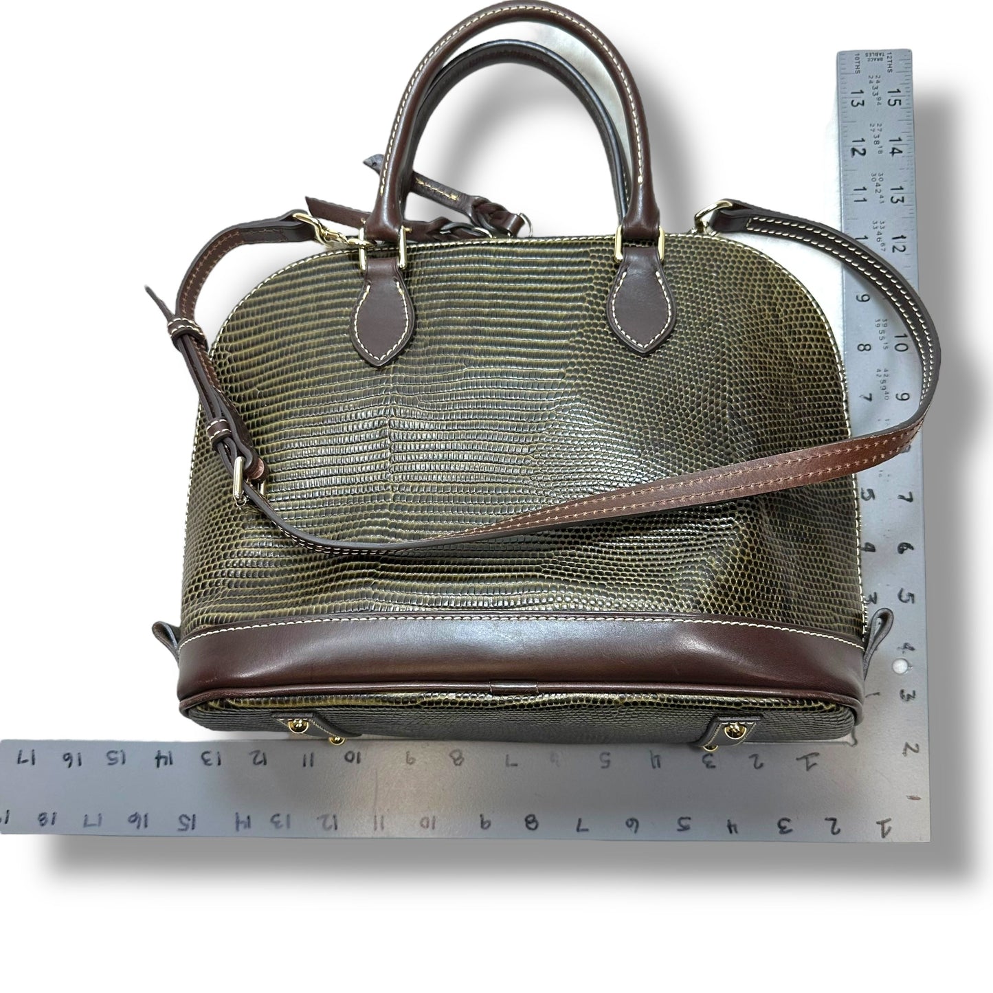 Zip zip satchel Handbag Designer By Dooney And Bourke, Size: Medium