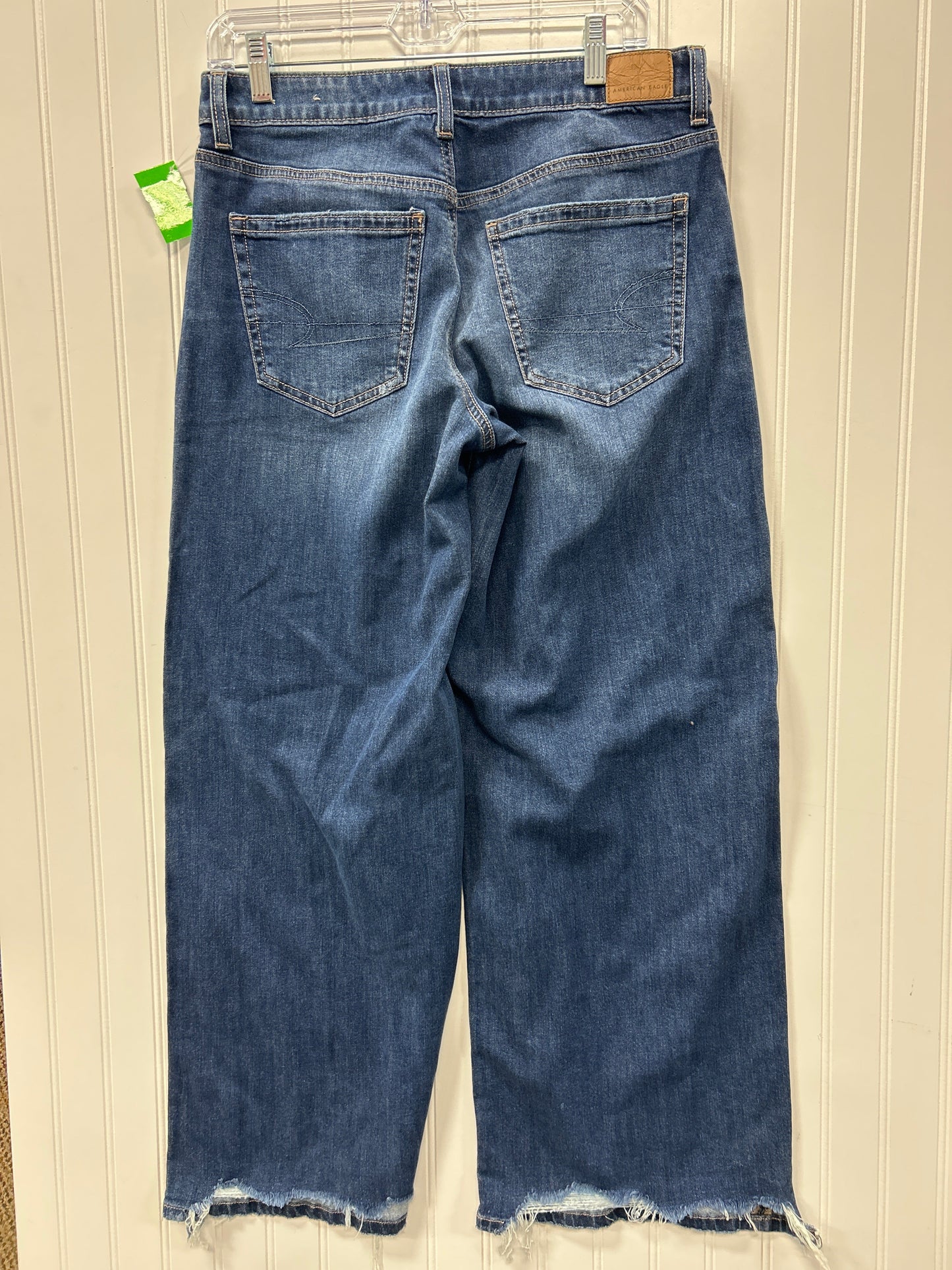 Jeans Wide Leg By American Eagle In Blue Denim, Size:4