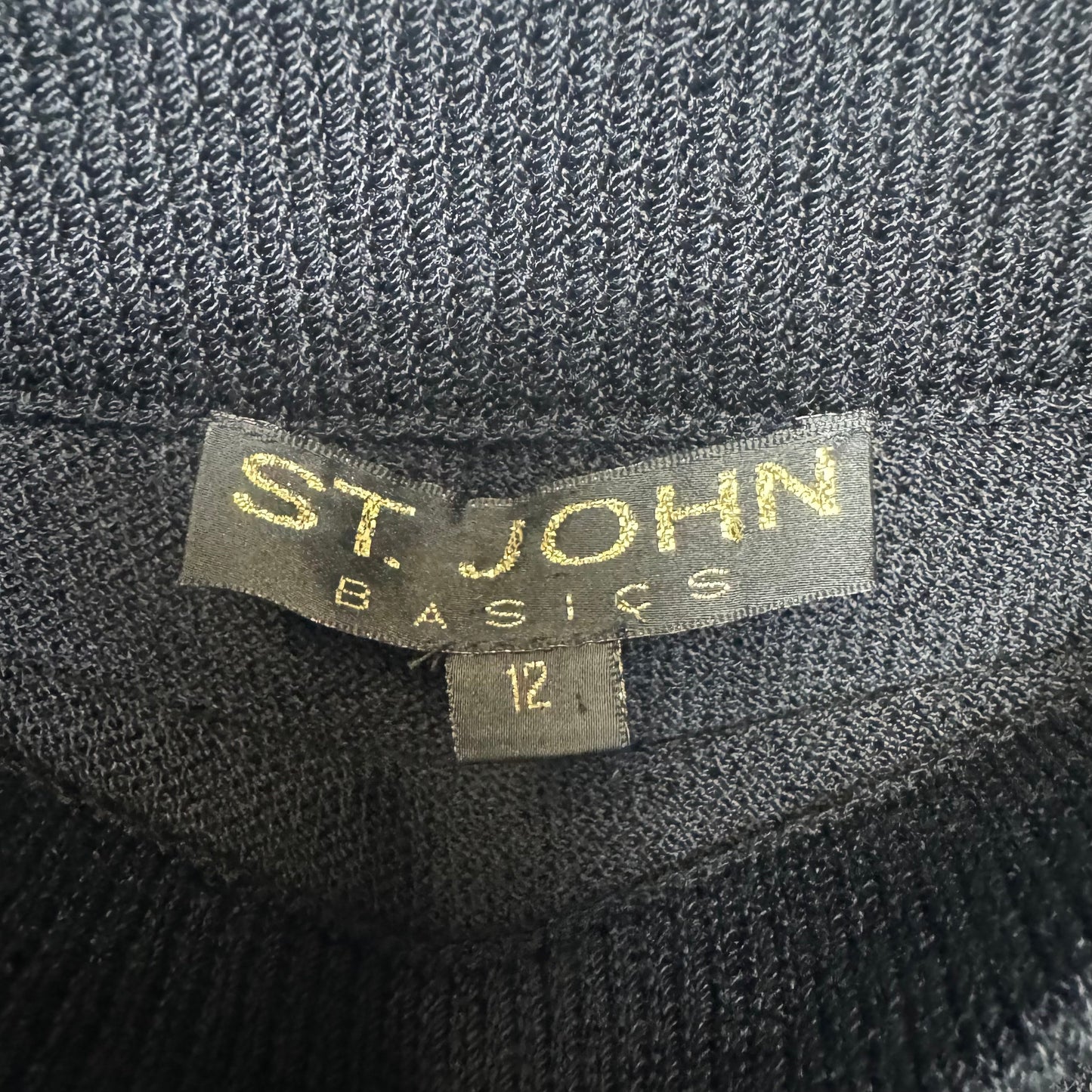 Knit Midi Skirt Luxury Designer By St John Knits In Black, Size: 12