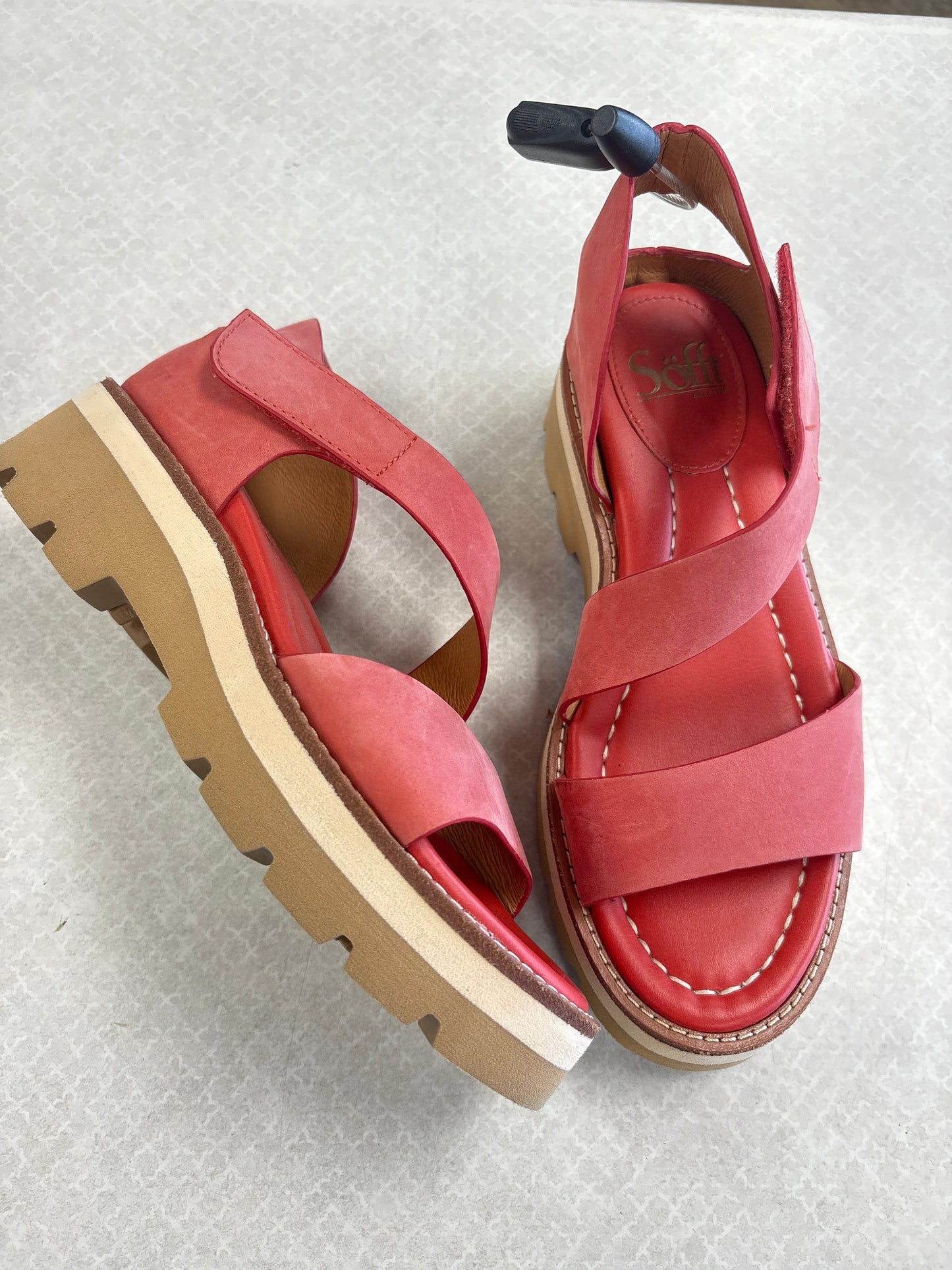 SANDALS HEELS PLATFORM by SOFFT In RED, Size: 6
