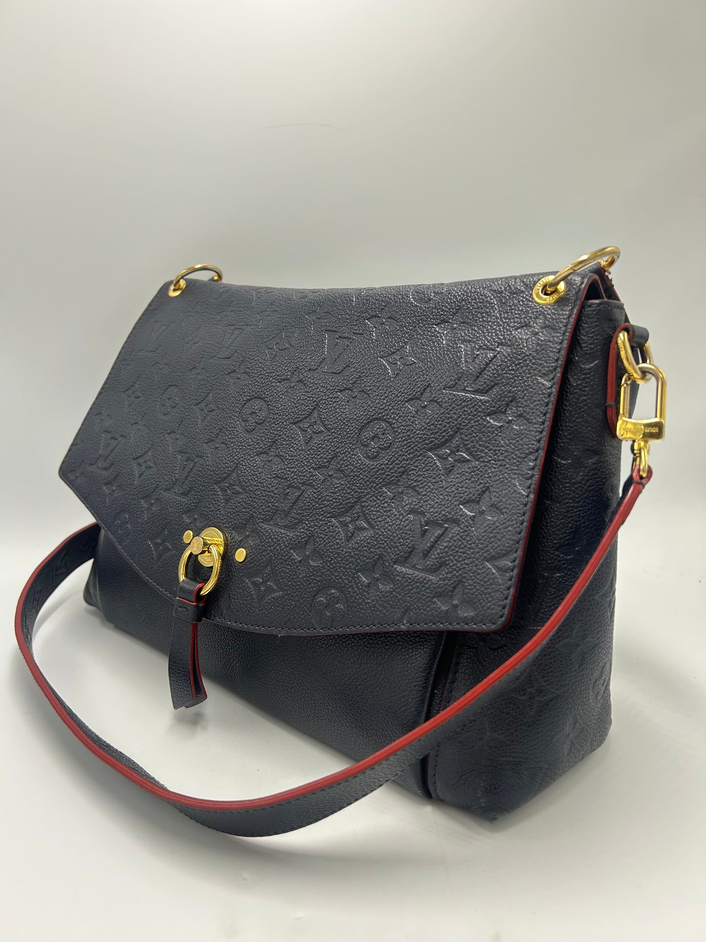 Louis Vuitton Blanche Empreinte MM Luxury Designer Handbag