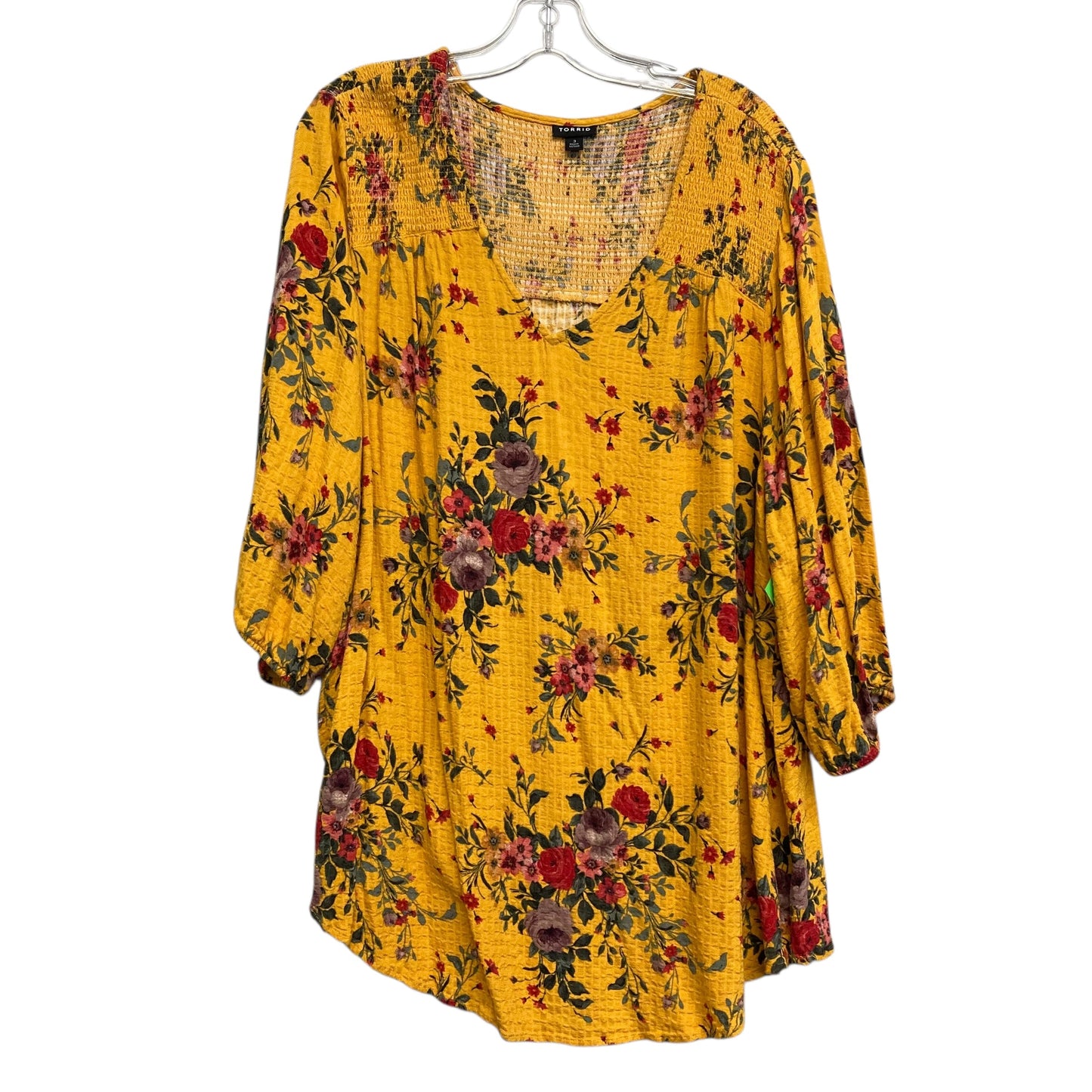Top 3/4 Sleeve By Torrid In Floral Print, Size:3X