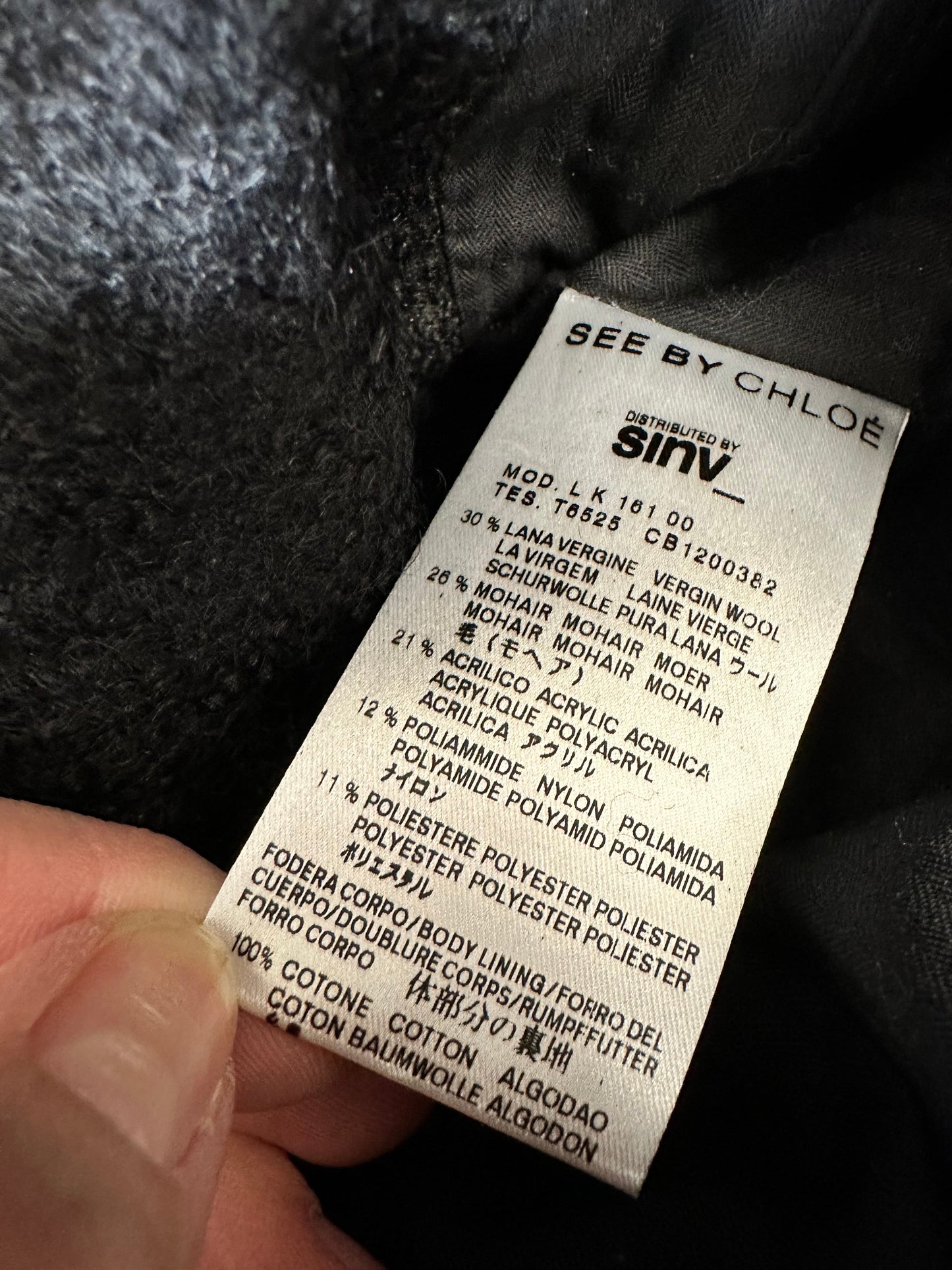 Coat Designer By See By Chloe In Black, Size: 2