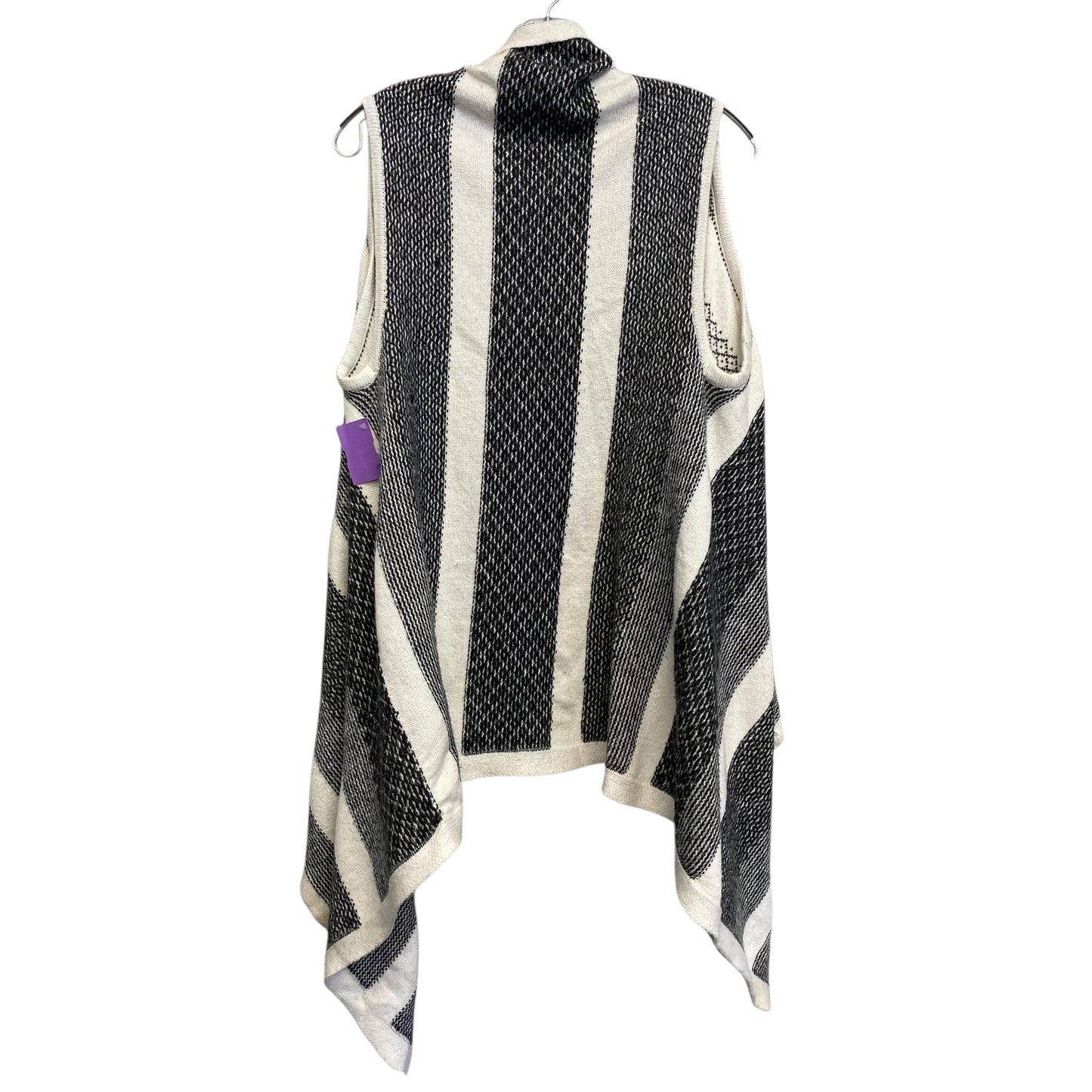 Vest Sweater By Ana In Black & Cream, Size:L