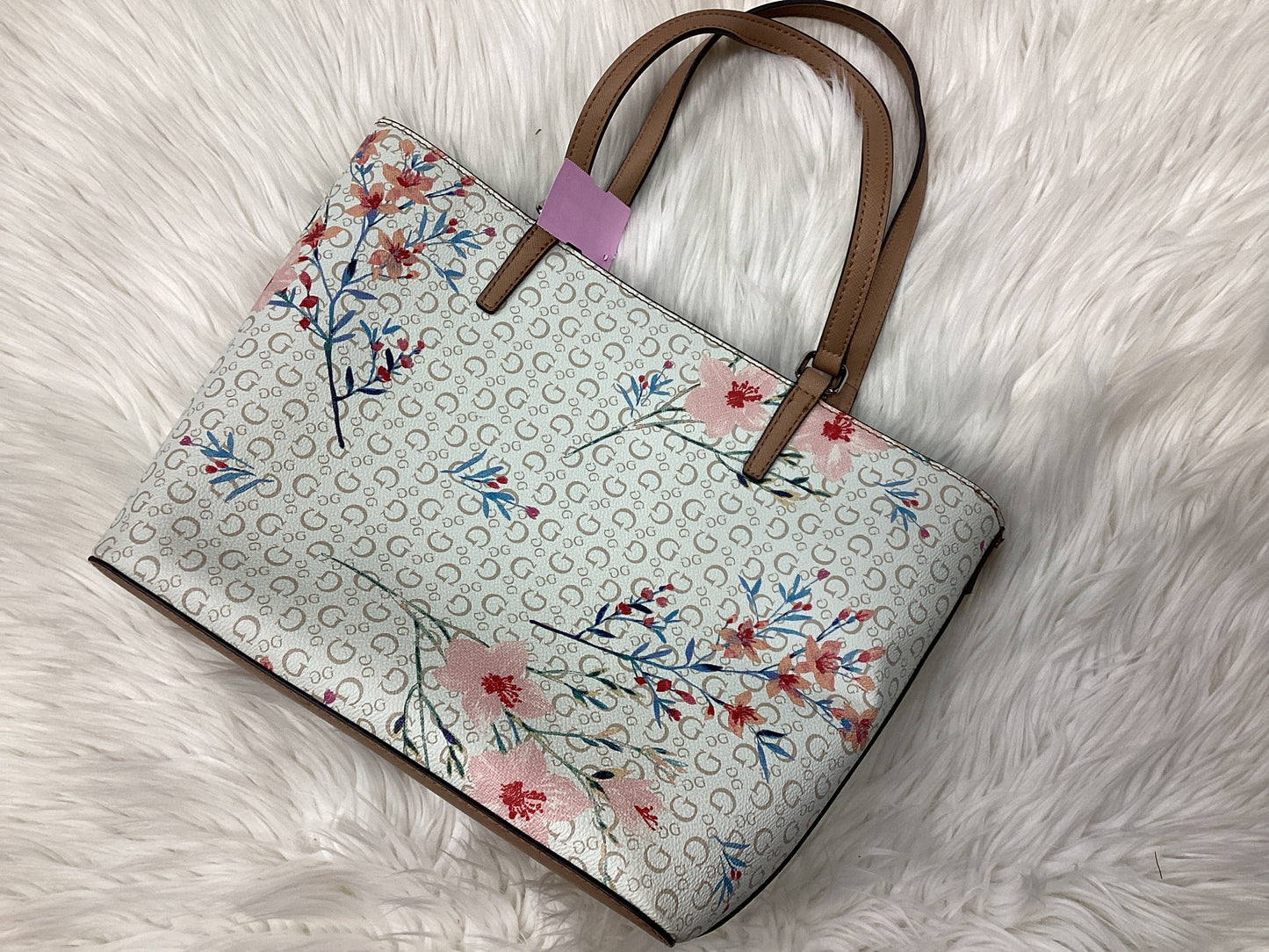 Handbag By Guess In White, Size:Large