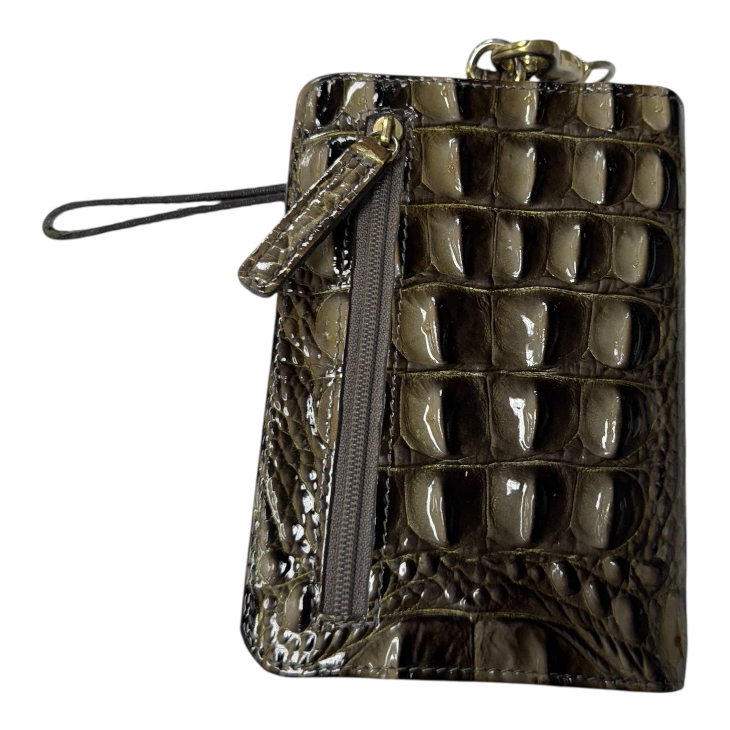 Wristlet Designer By Brahmin In Grey, Size:Medium