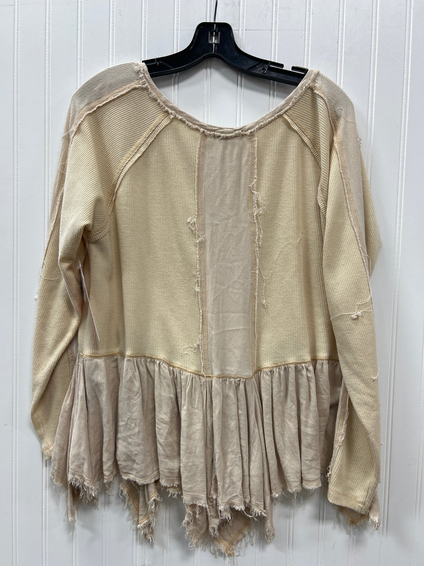 Tunic Ls By Gimmicks In Cream & Tan, Size:L