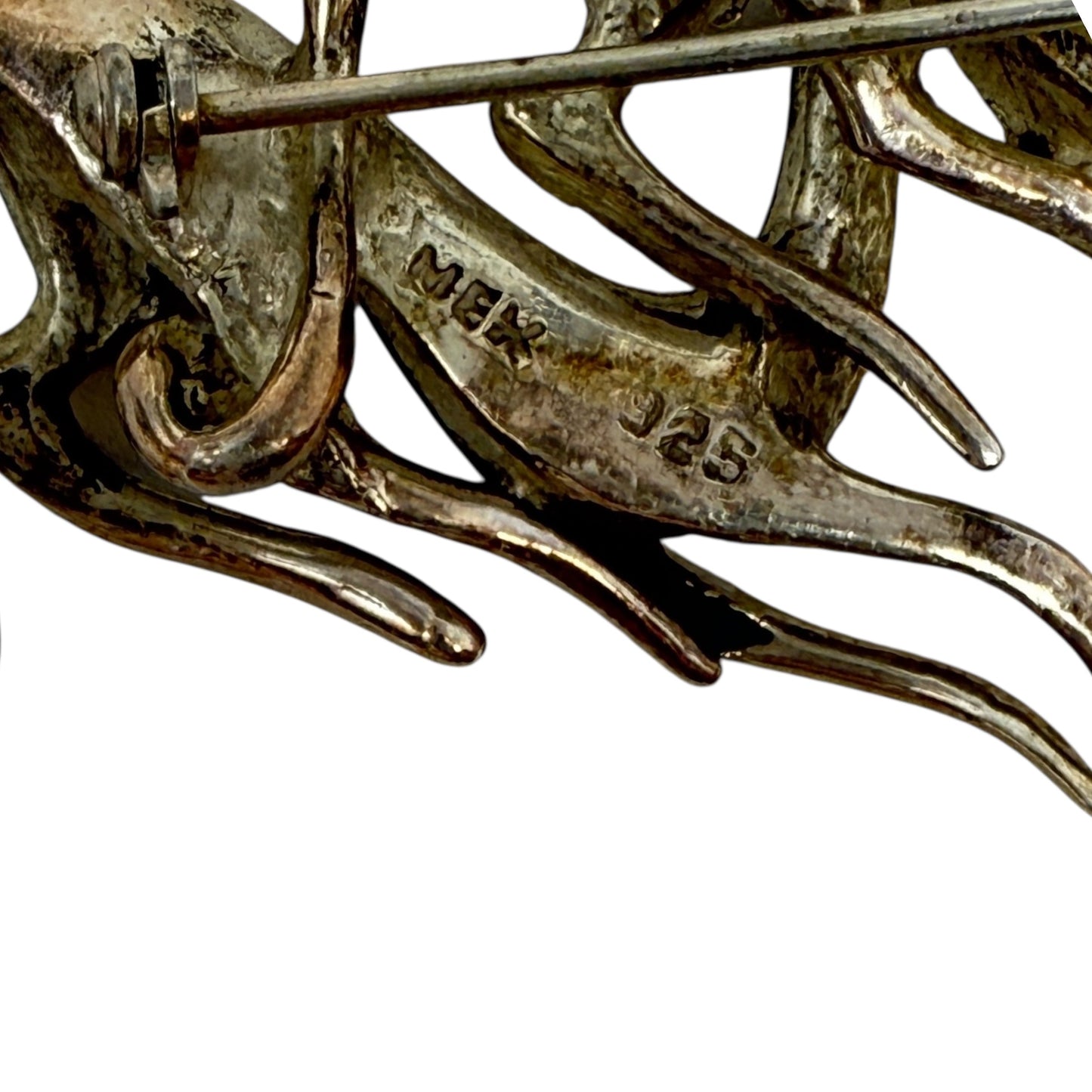 Vintage Mexico Sterling Silver Italian Greyhounds Pin