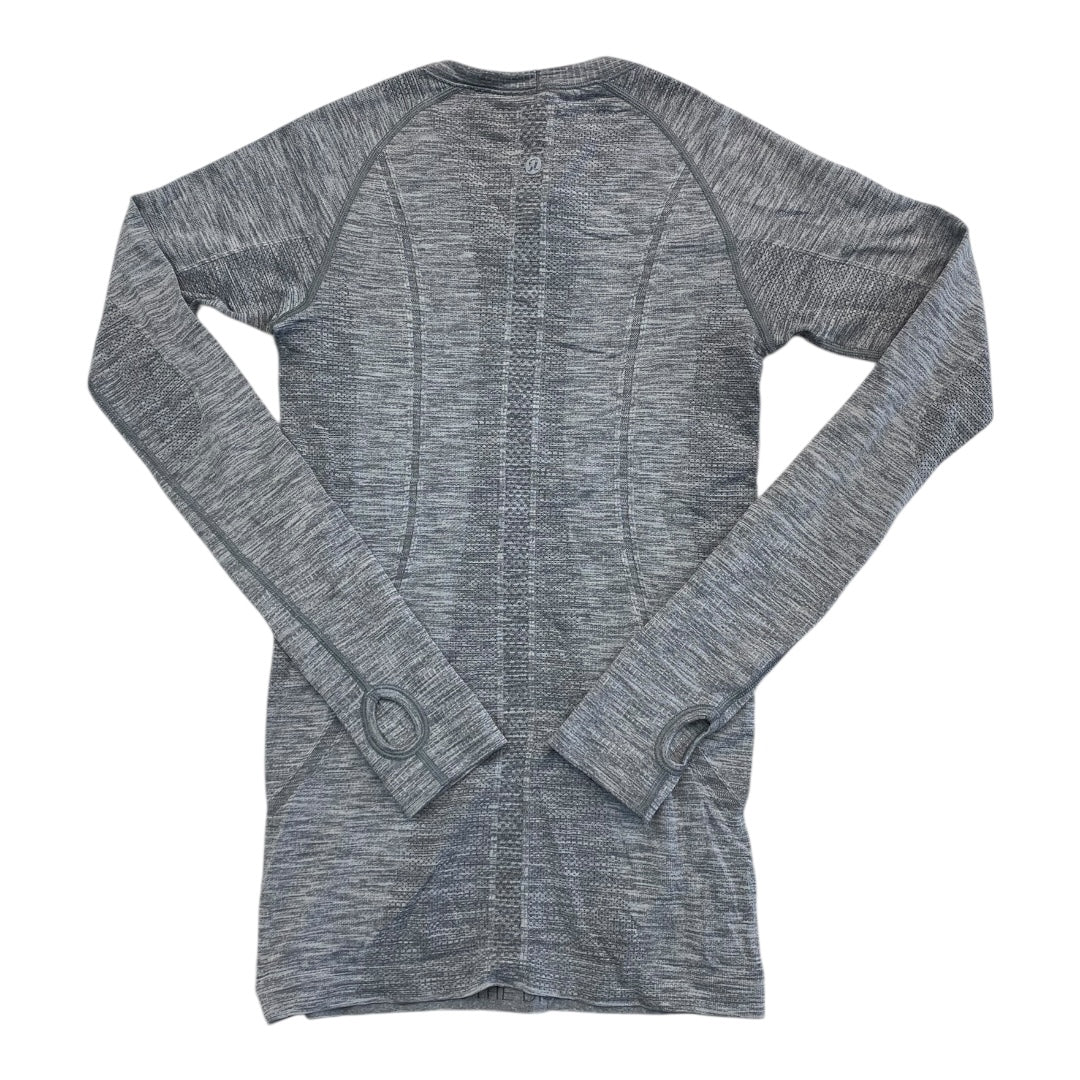 Athletic Top Ls Crewneck By Lululemon In Grey, Size:4