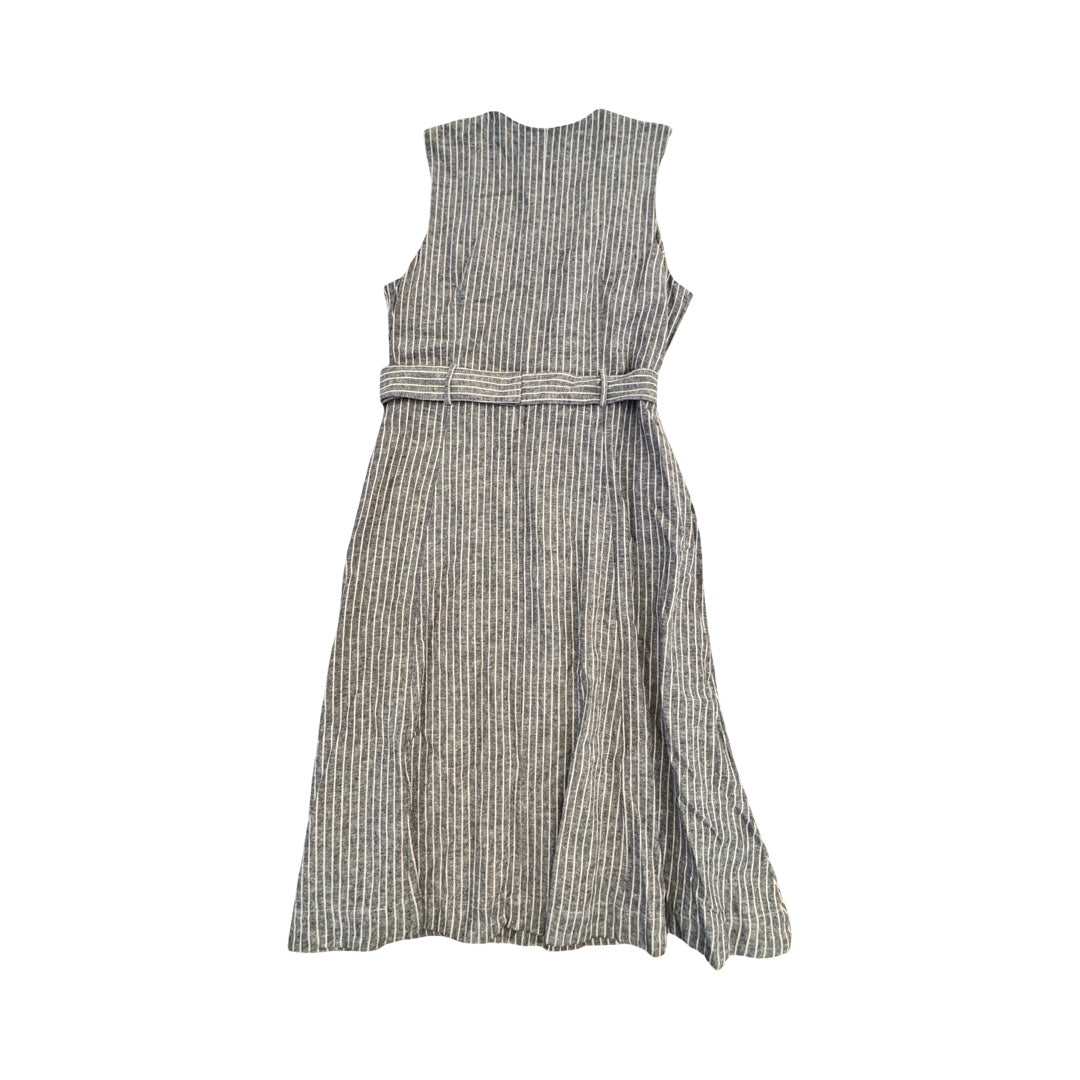 Dress Casual Midi By Banana Republic In Black & White, Size:18
