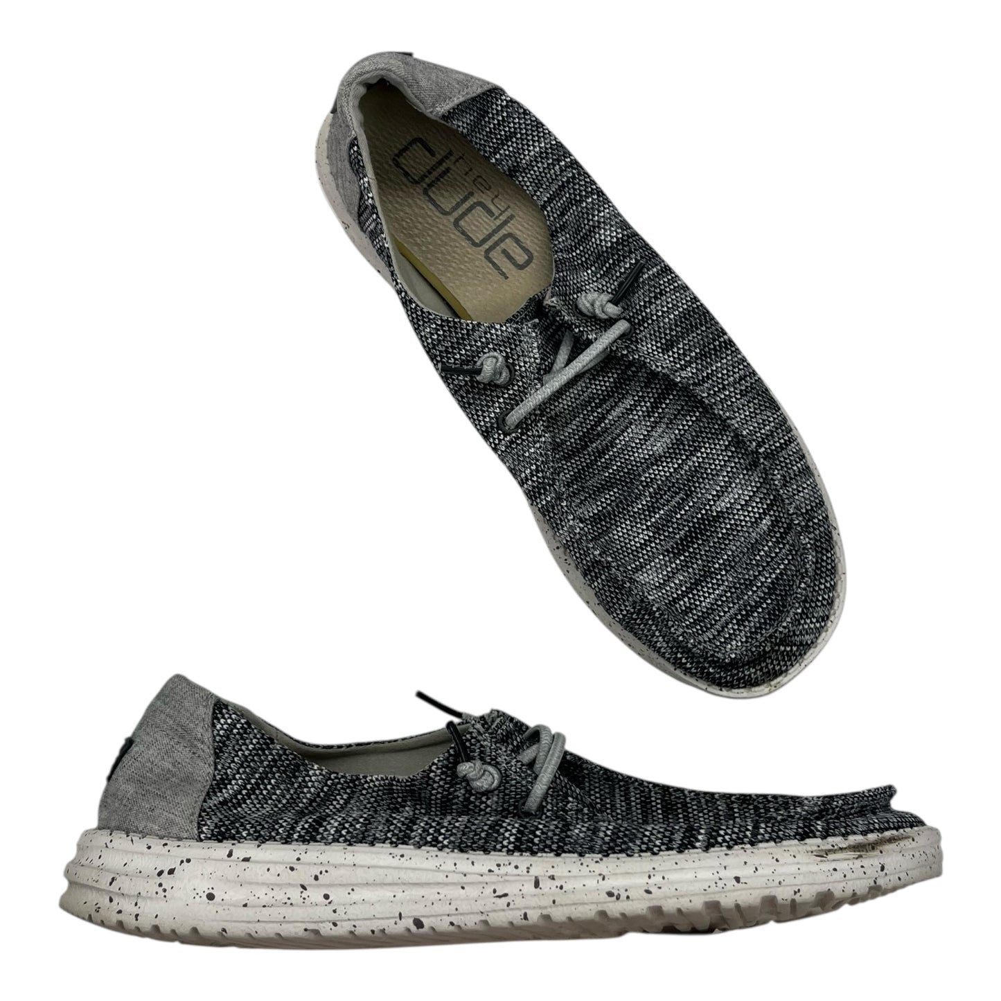 Shoes Flats By Hey Dude In Grey, Size:11