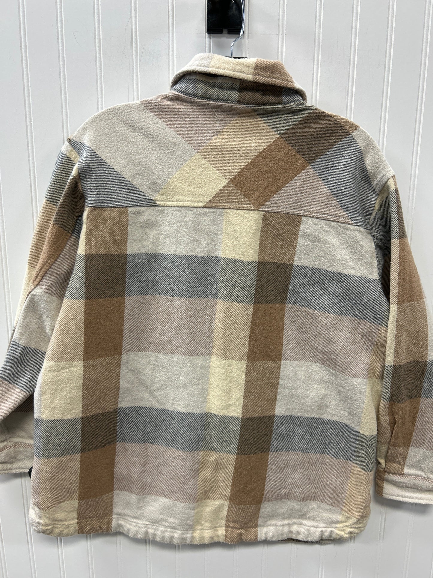 Jacket Fleece By Lucky Brand In Brown & Tan, Size:M