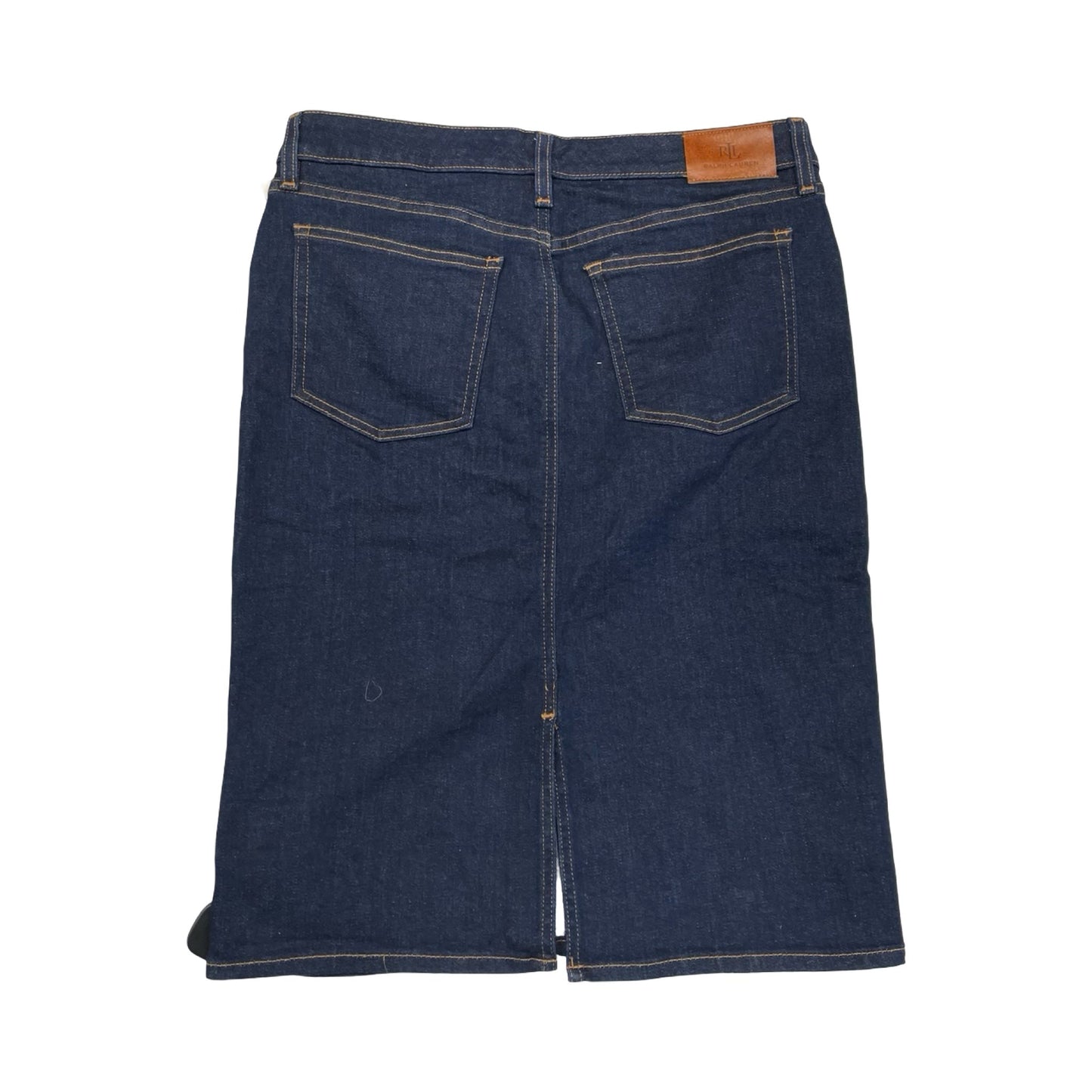 Skirt Midi By Lauren By Ralph Lauren In Blue Denim, Size:8