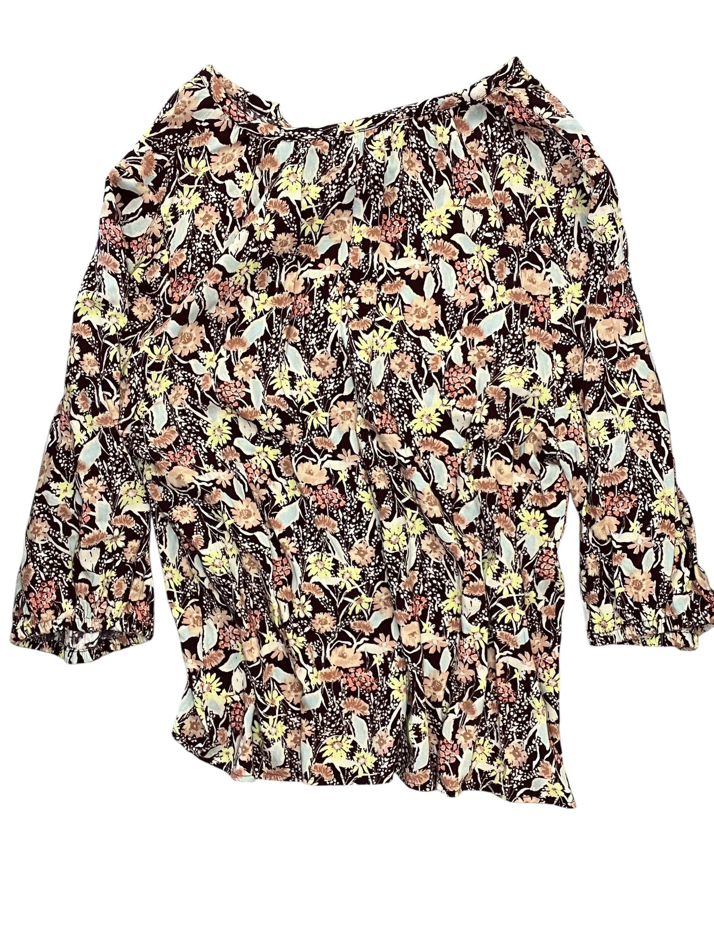 Blouse Ls By Ava & Viv In Purple, Size:1X