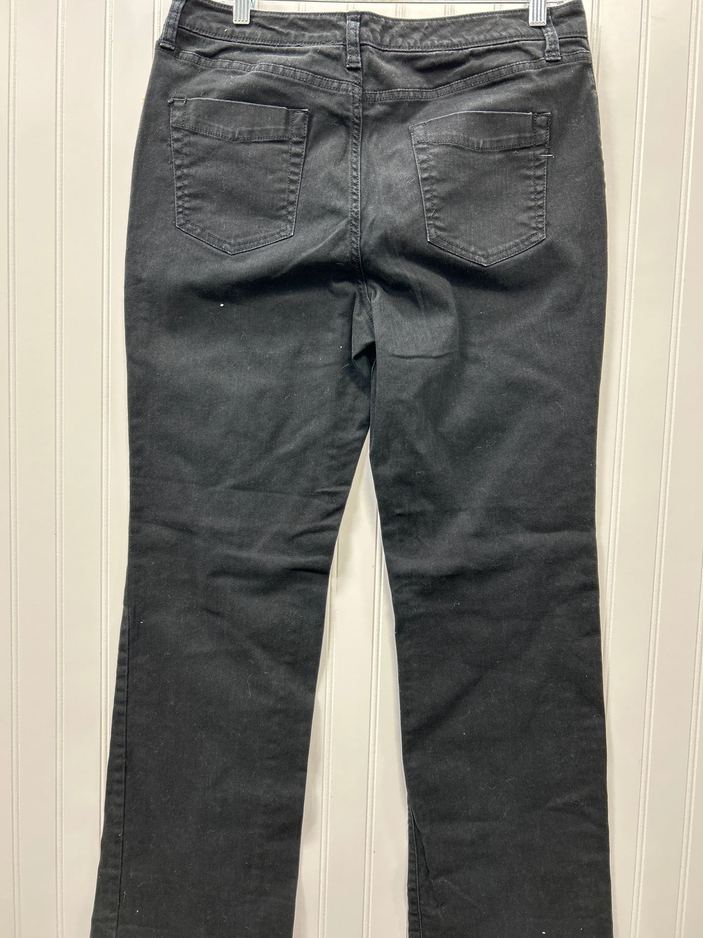 Jeans Straight By Norma Kamali In Black Denim, Size:12