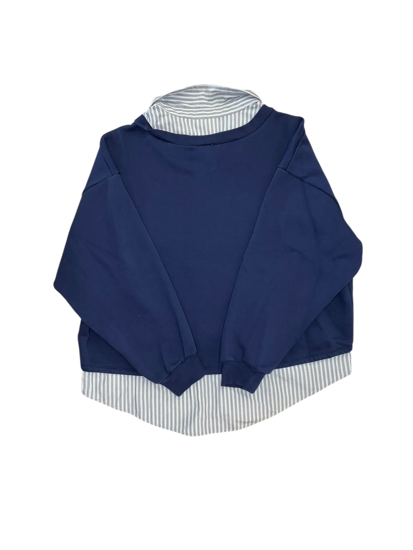 Sweatshirt Collar By Maeve In Blue, Size:Xl
