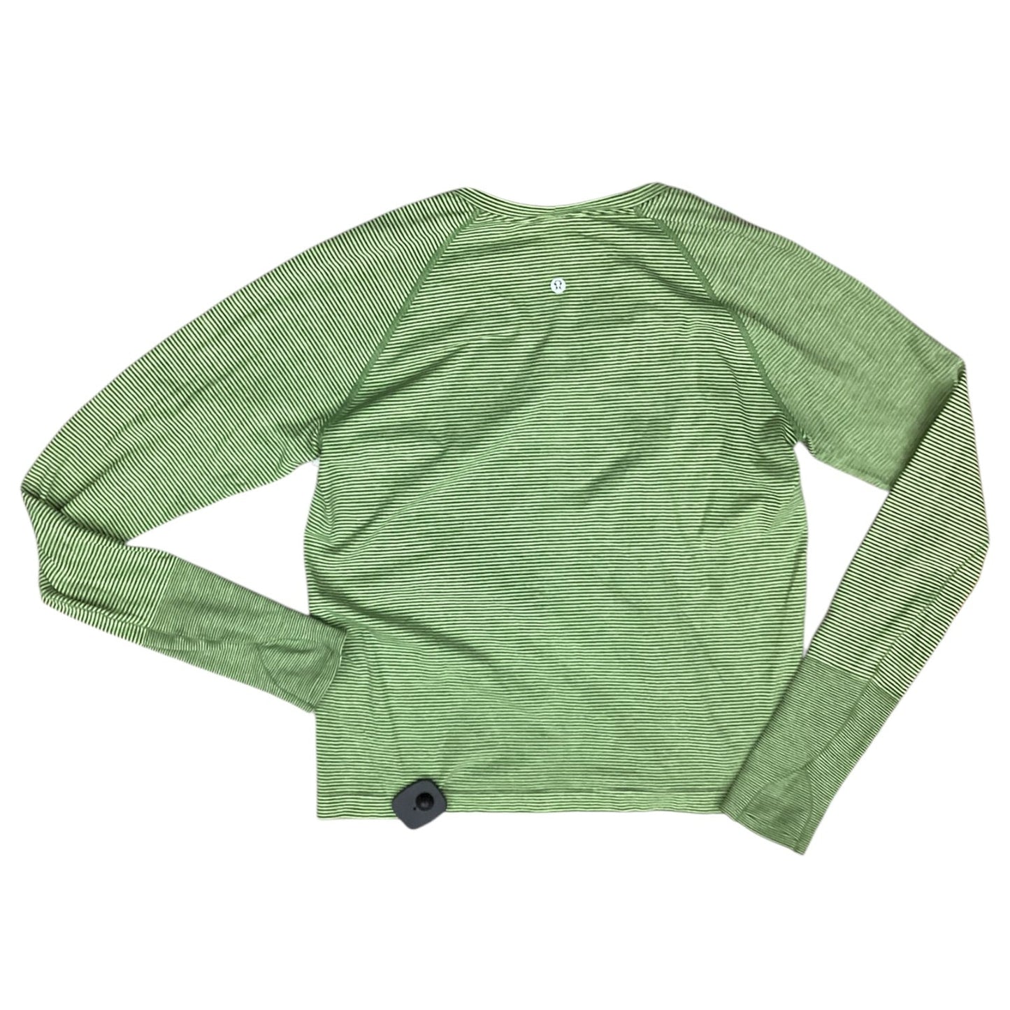 Athletic Top Ls Crewneck By Lululemon In Green & Grey, Size:L