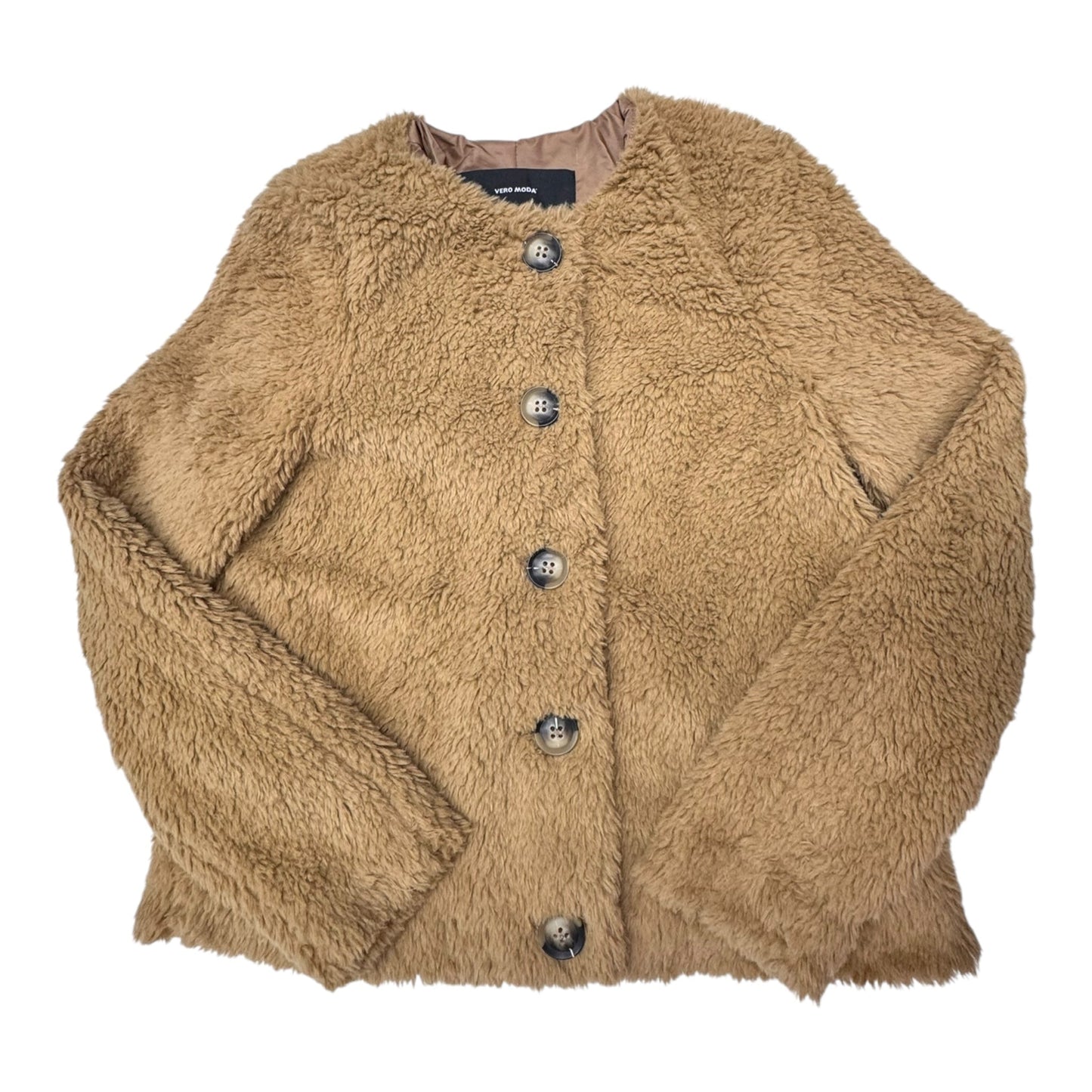 Jacket Faux Fur & Sherpa By Vero Moda In Brown, Size:Xs