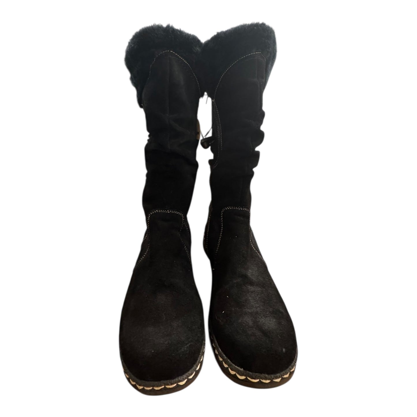 Boots Mid-Calf Flats By Bare Traps In Black, Size:9.5