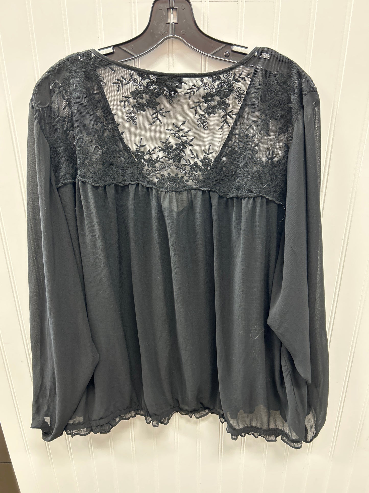 Blouse Ls By Torrid In Black, Size:3X