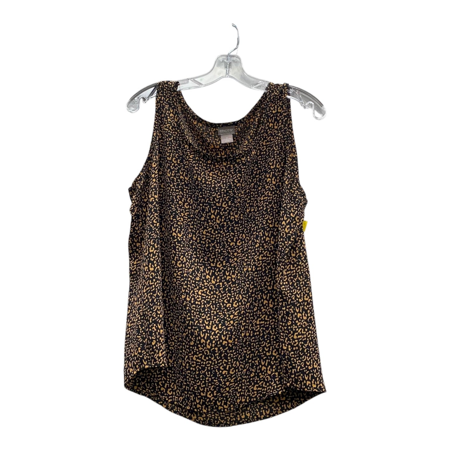 Top Sleeveless By Chicos In Black & Brown, Size:L