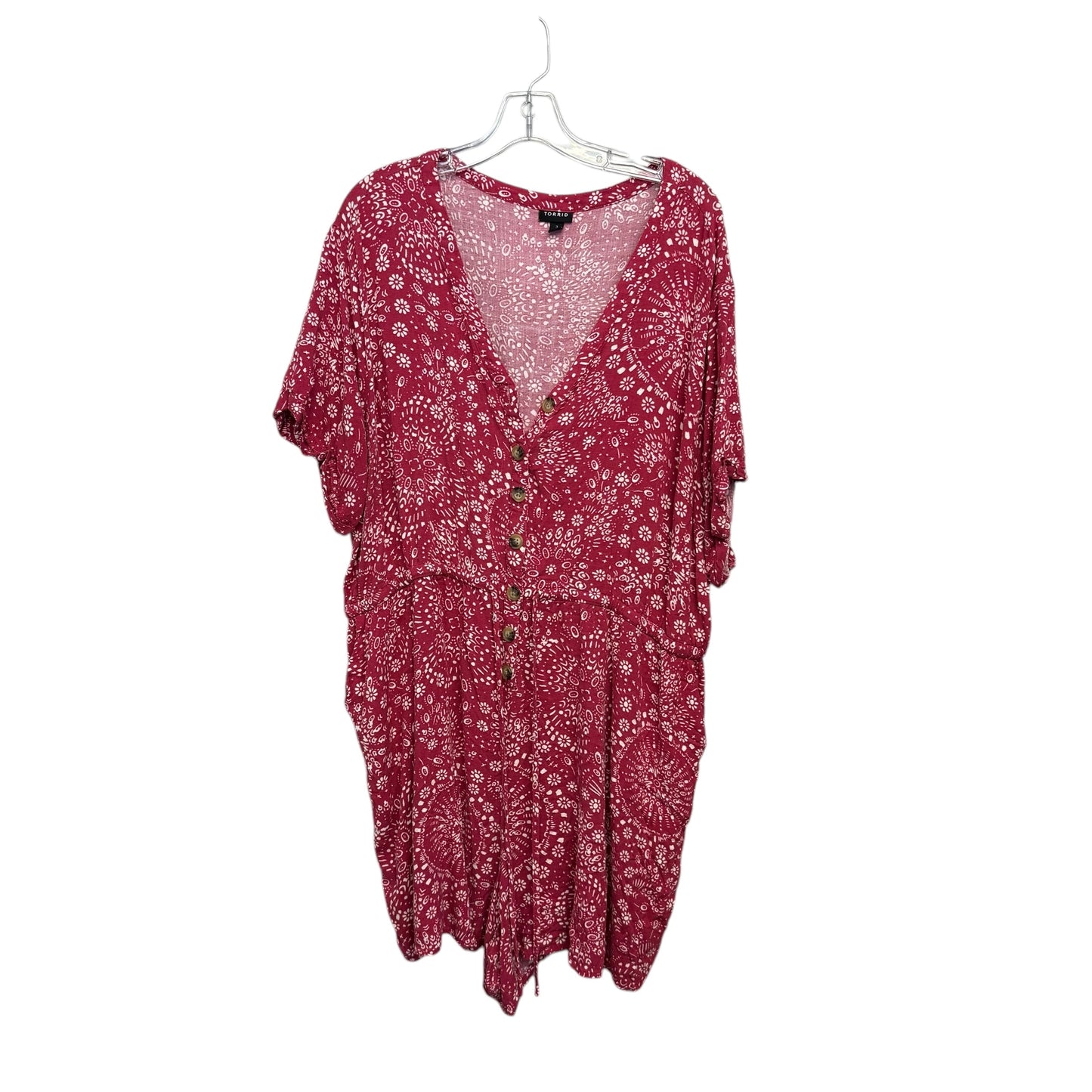 Romper By Torrid In Red & White, Size:3X