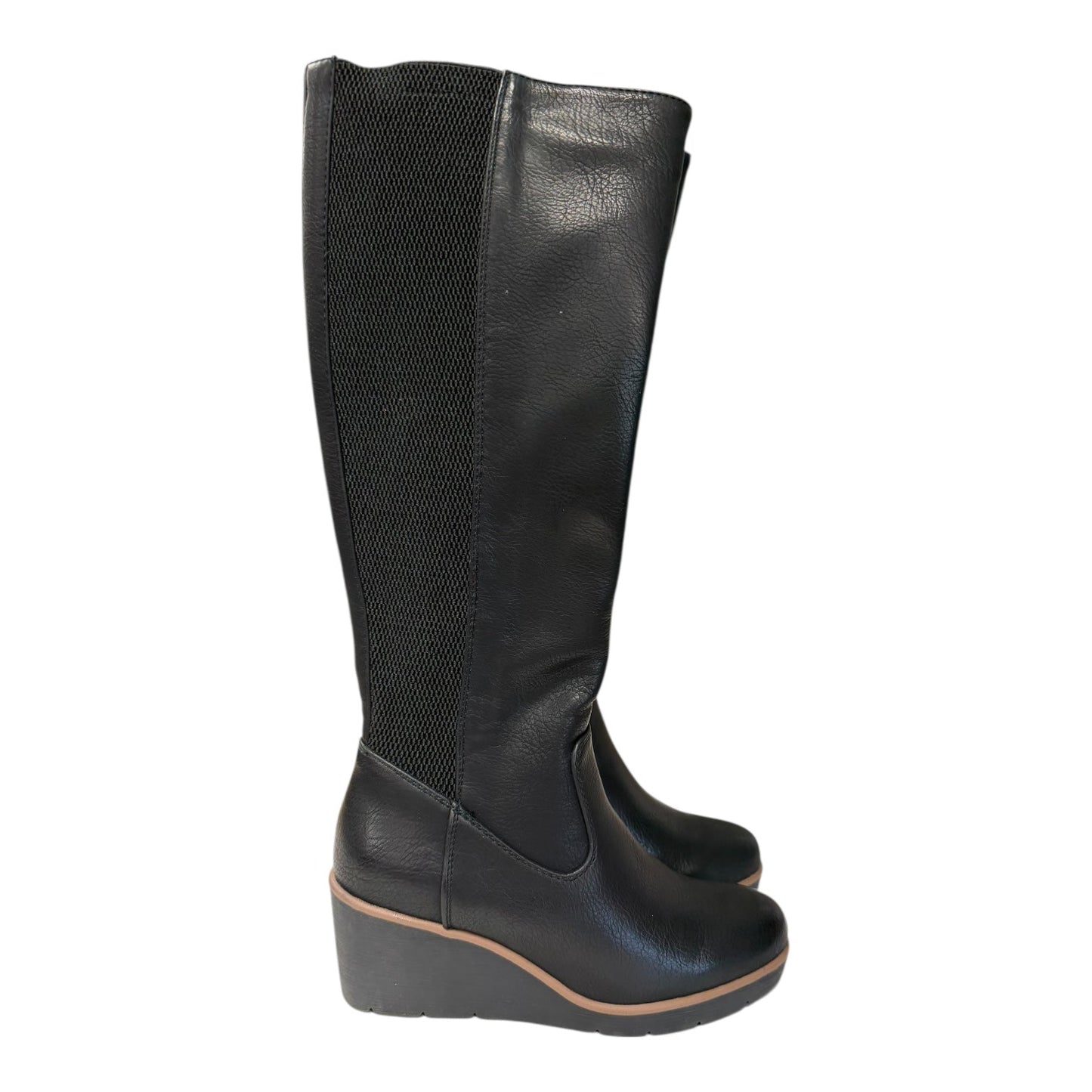 Boots Knee Flats By Cme In Black, Size:5.5