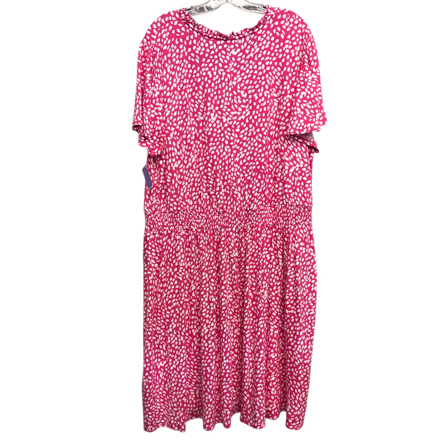 Dress Casual Short By Lane Bryant In Pink & White, Size:3X
