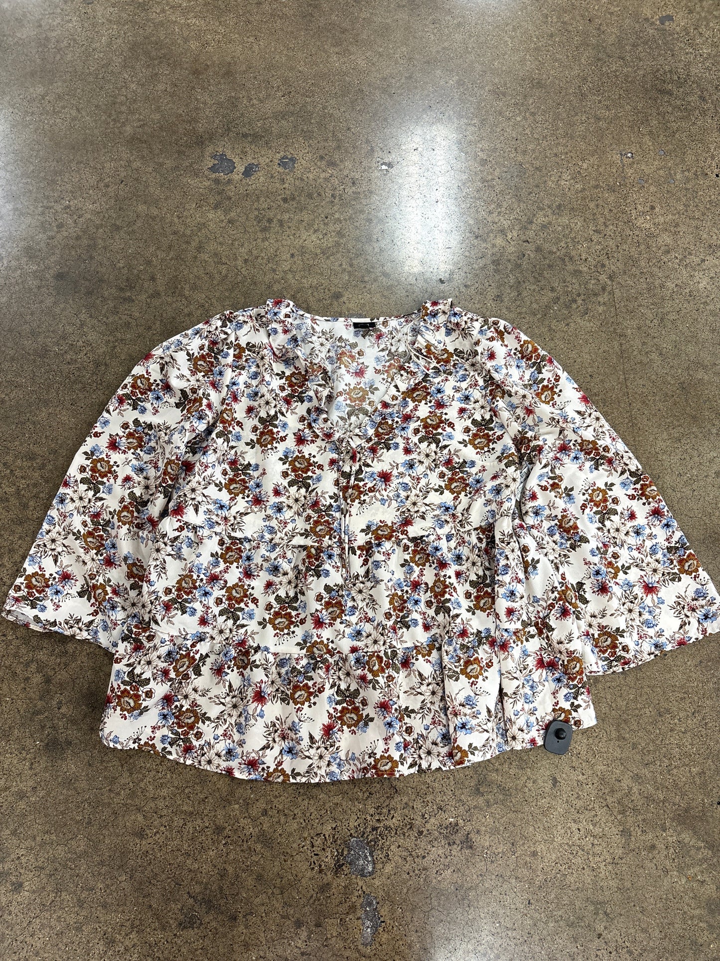 Top Ls By Clothes Mentor In Floral Print, Size:3X
