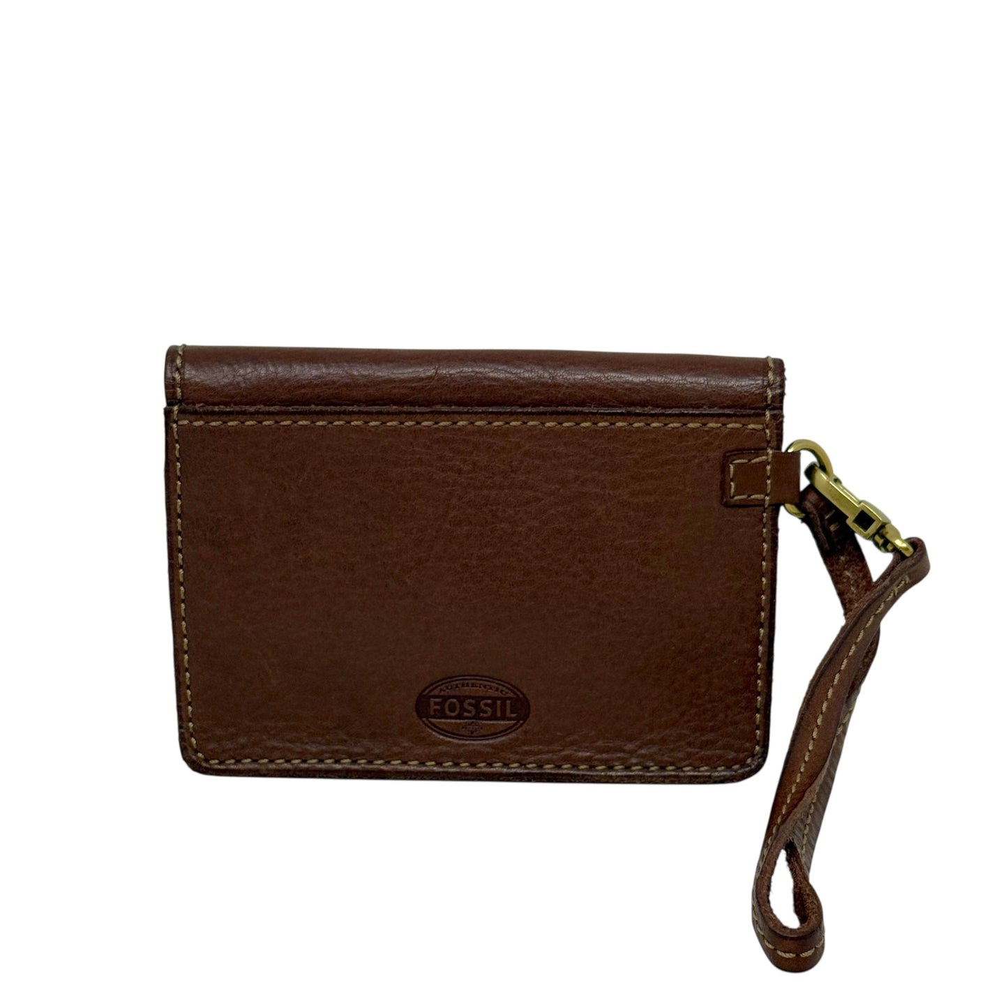 Austin Leather Wristlet By Fossil, Size: Medium