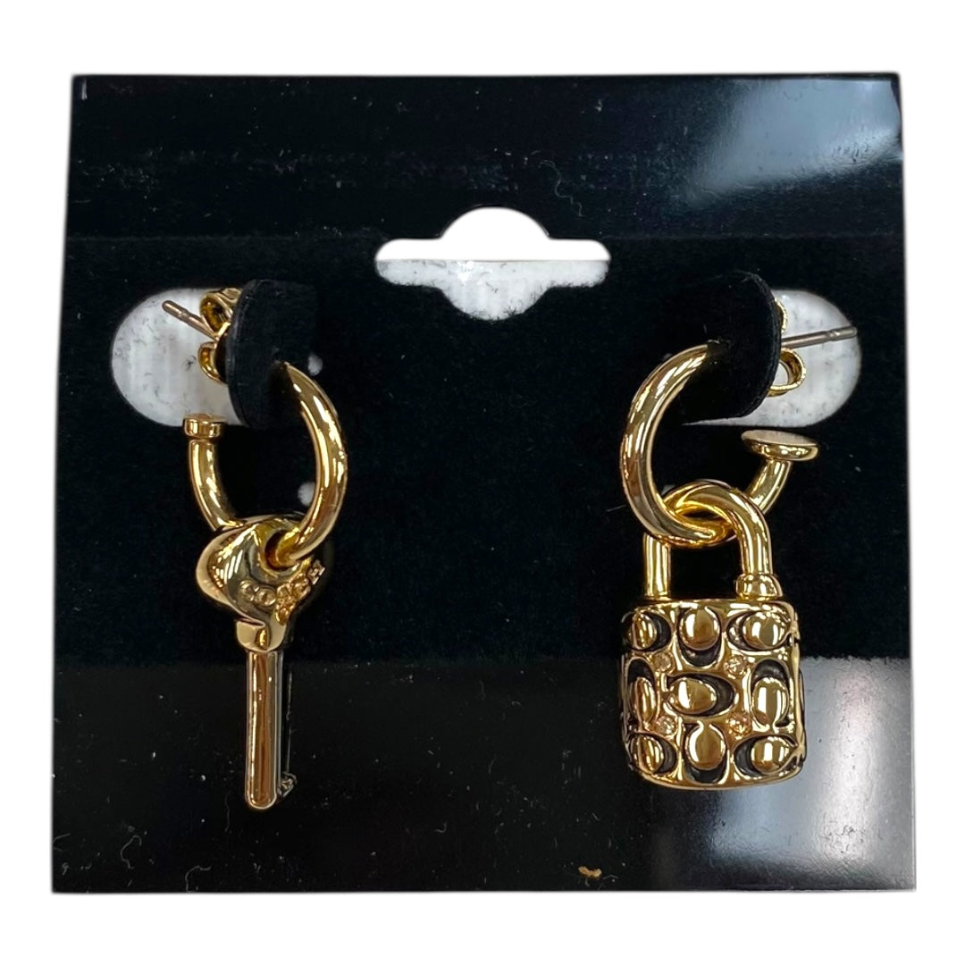 Earrings Designer By Coach In Gold