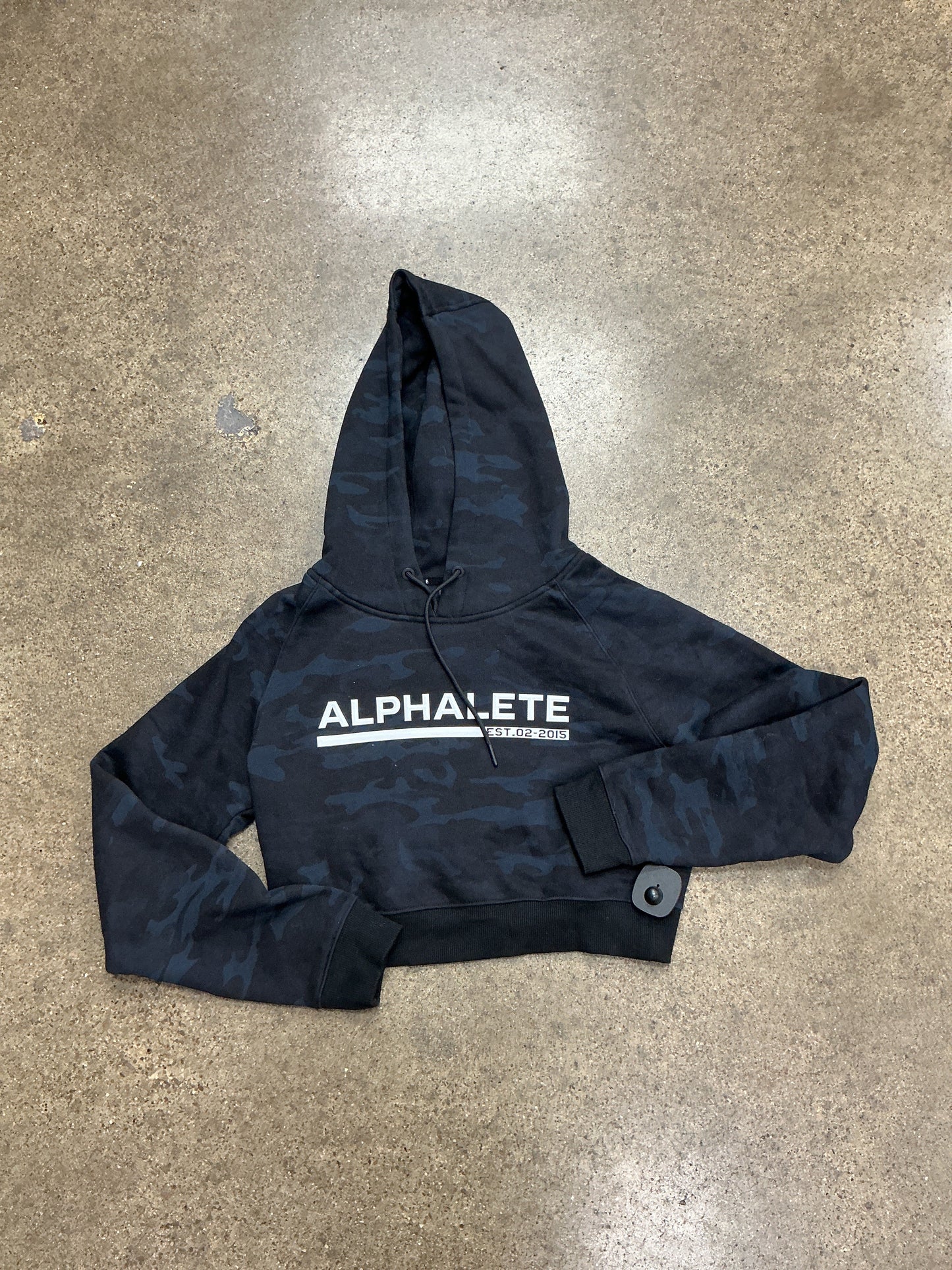 Athletic Sweatshirt Hoodie By Alphalete In Black & Grey, Size:S