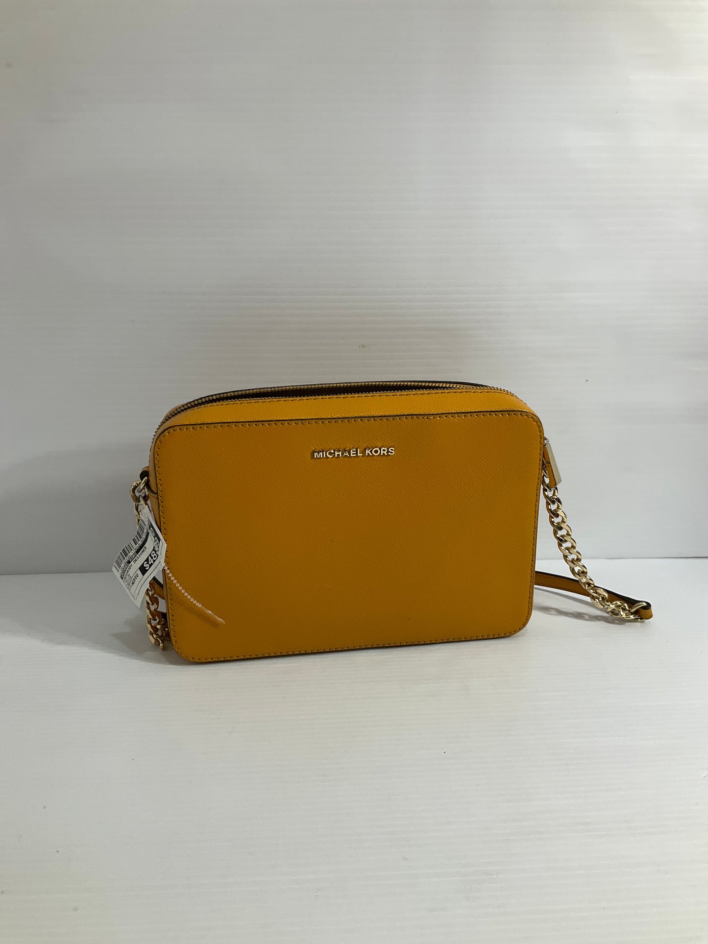 Crossbody Designer By Michael Kors In Yellow, Size:Medium
