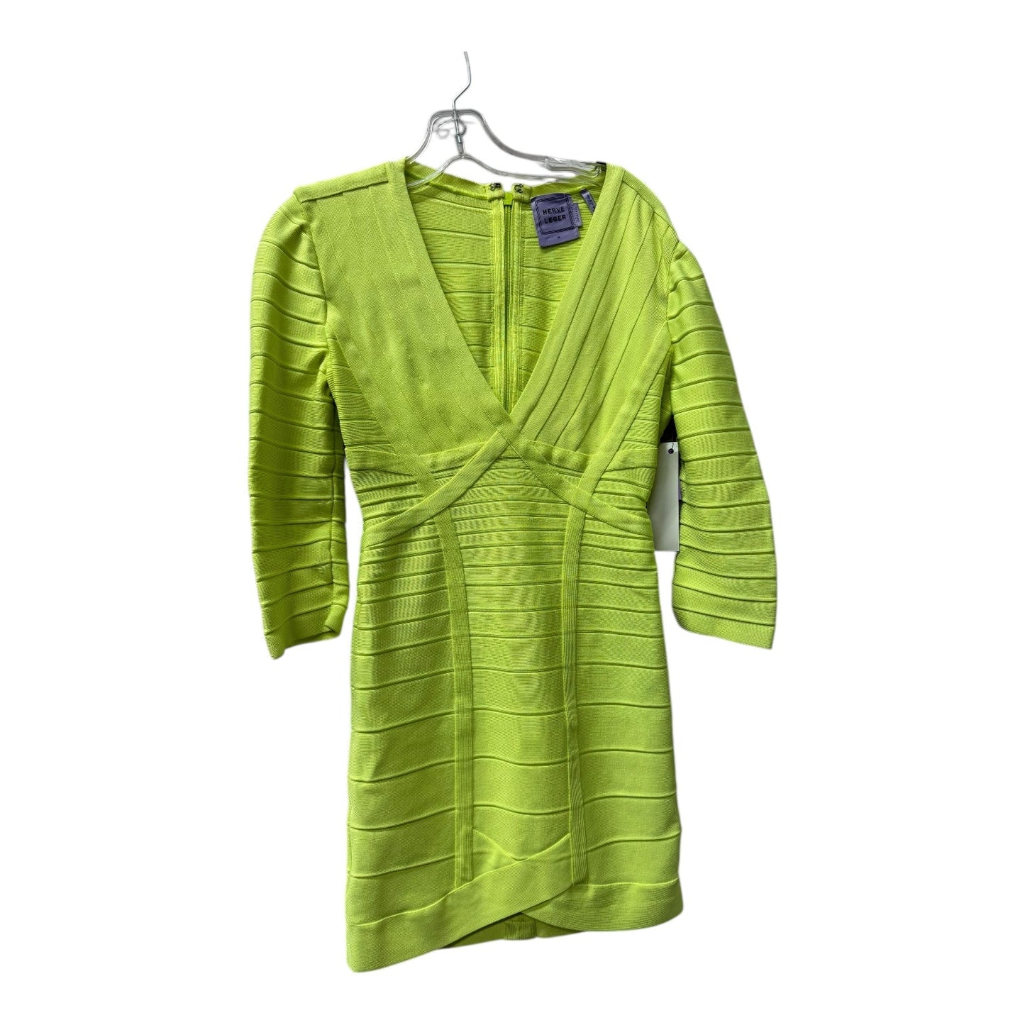 Dress Designer By Herve Leger In Green, Size:M