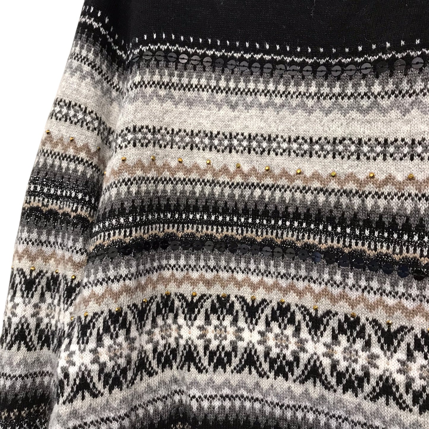 Sweater By Loft In Black & Grey, Size:M