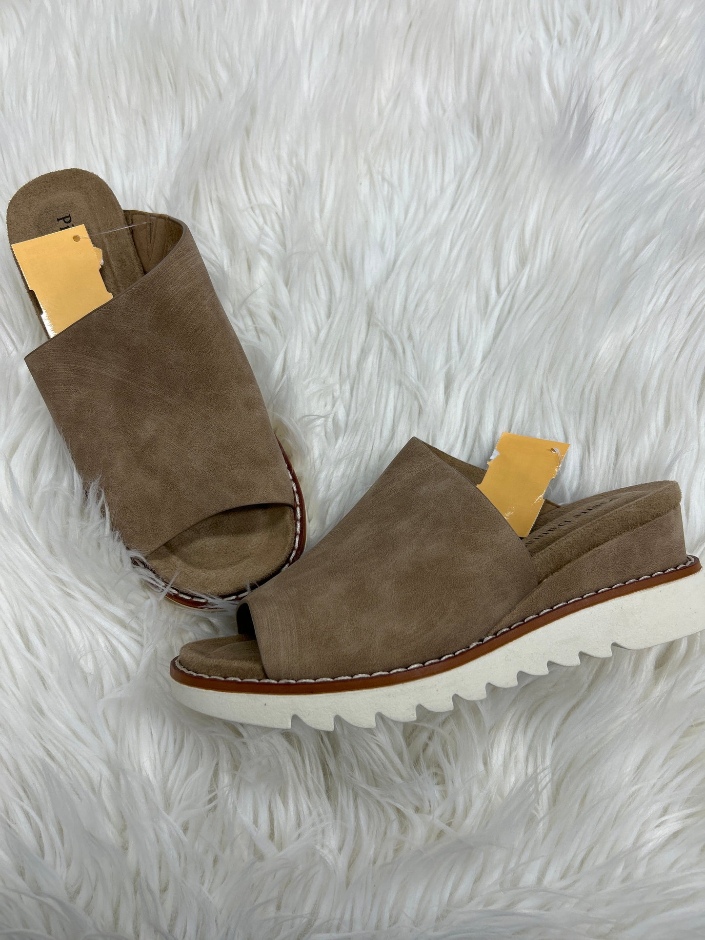 Sandals Heels Wedge By Pierre Dumas In Brown, Size:6