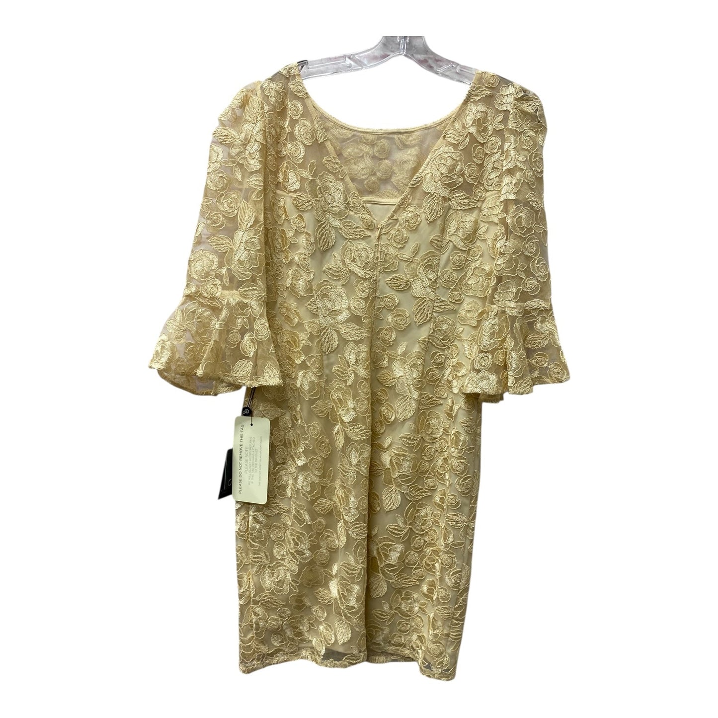 Dress Casual Short By Adrianna Papell In Tan, Size:M