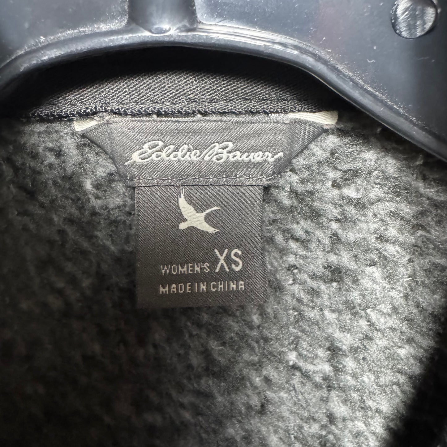 Jacket Fleece By Eddie Bauer In Black & Grey, Size: Xs