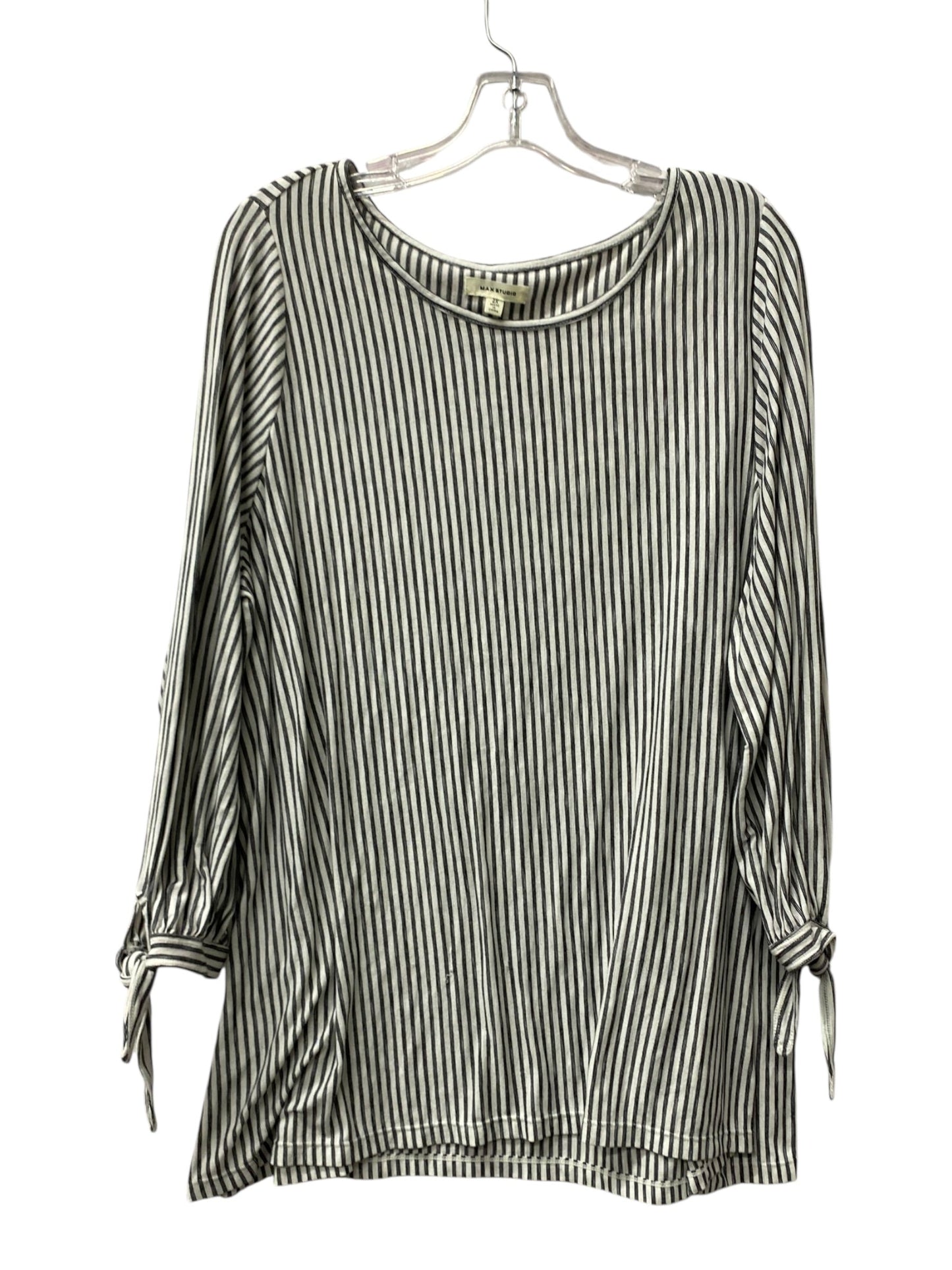 Top Ls By Max Studio In Black & White, Size:2X
