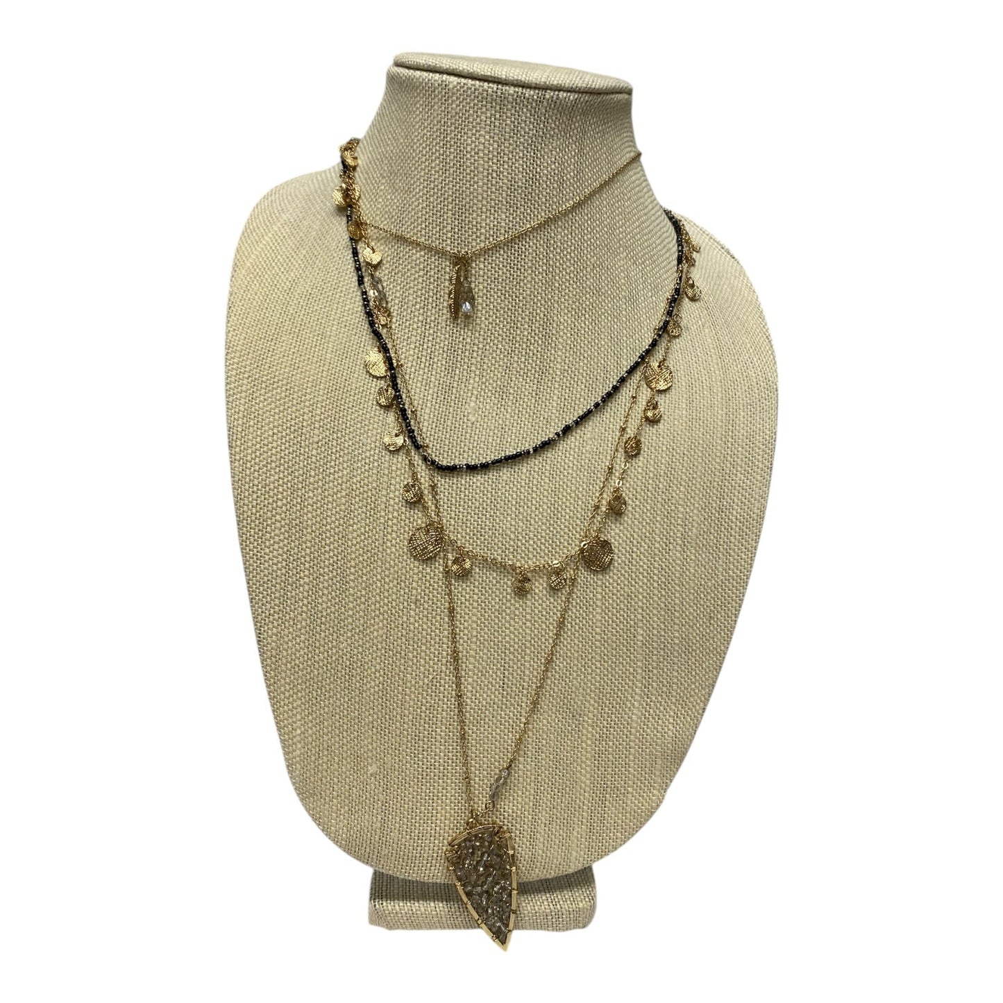 Necklace Layered By Express In Black & Gold