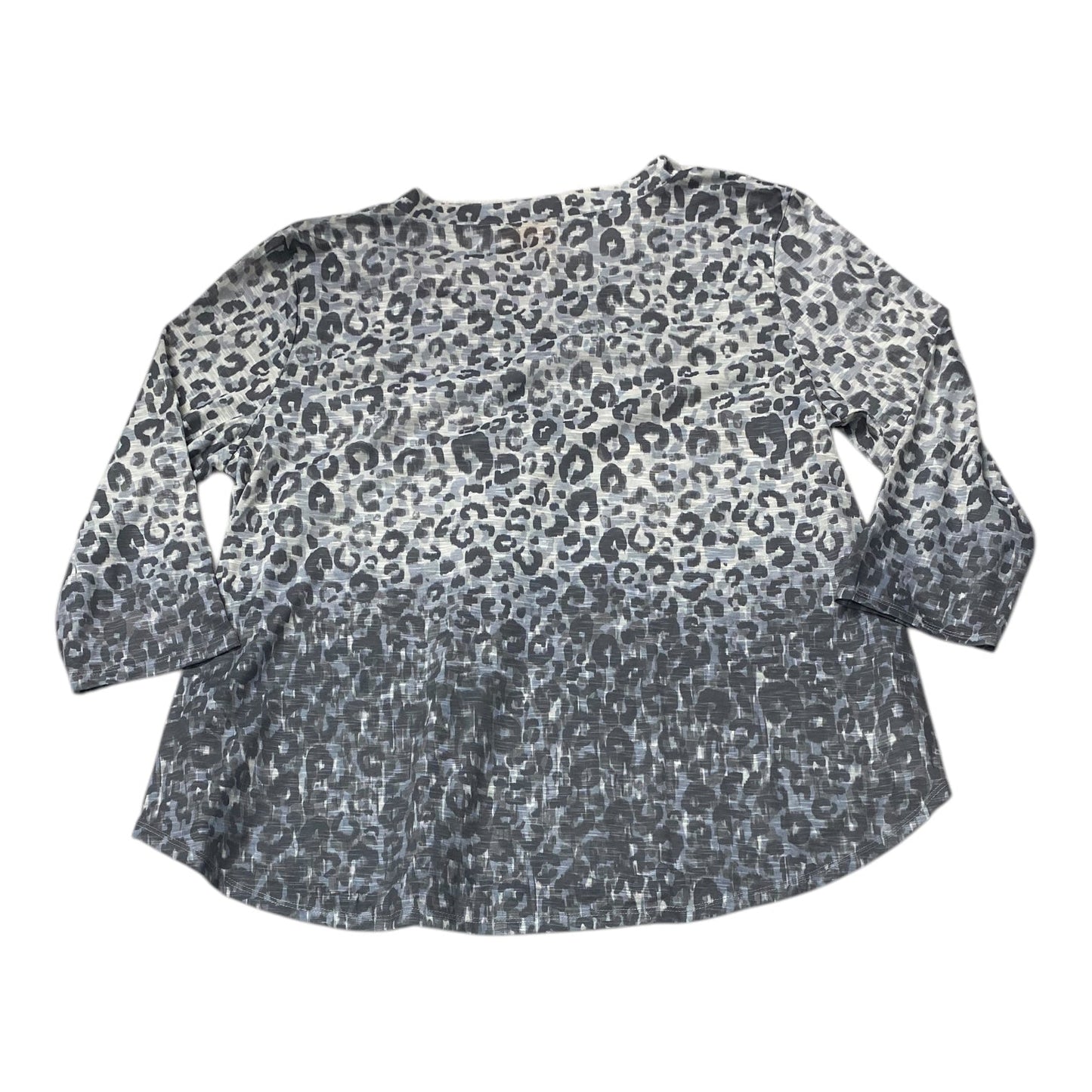 Top 3/4 Sleeve By Ruby Rd In Blue & Grey, Size:L