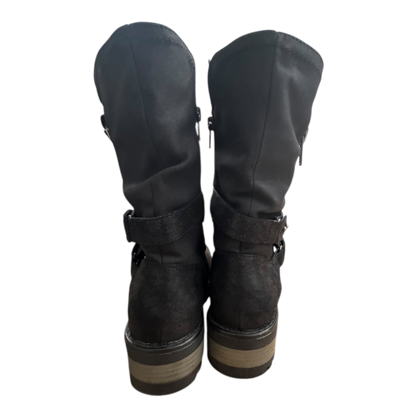 Boots Mid-Calf Flats By Carlos By Carlos Santana In Black, Size:6
