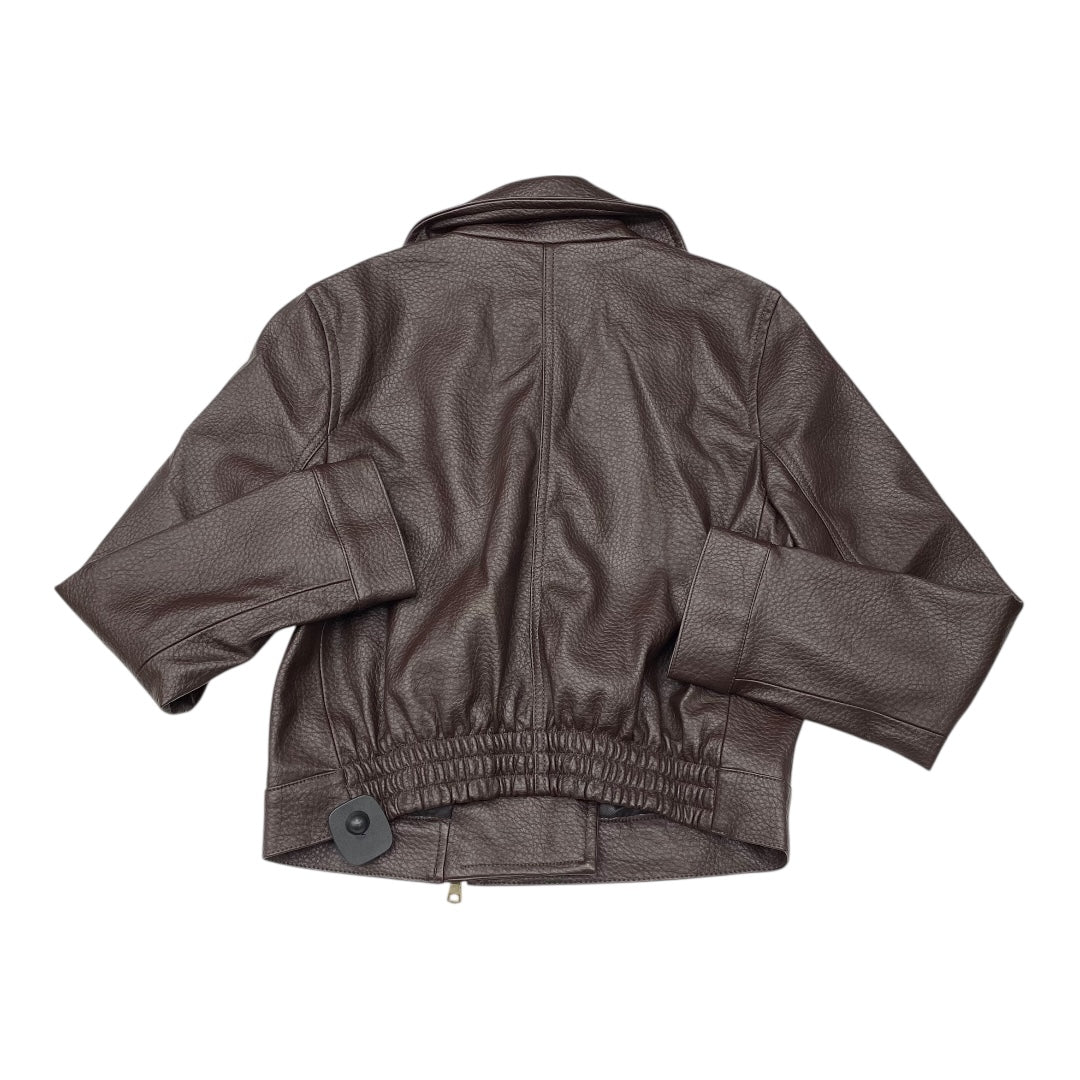 Jacket Moto By Banana Republic In Brown, Size:S